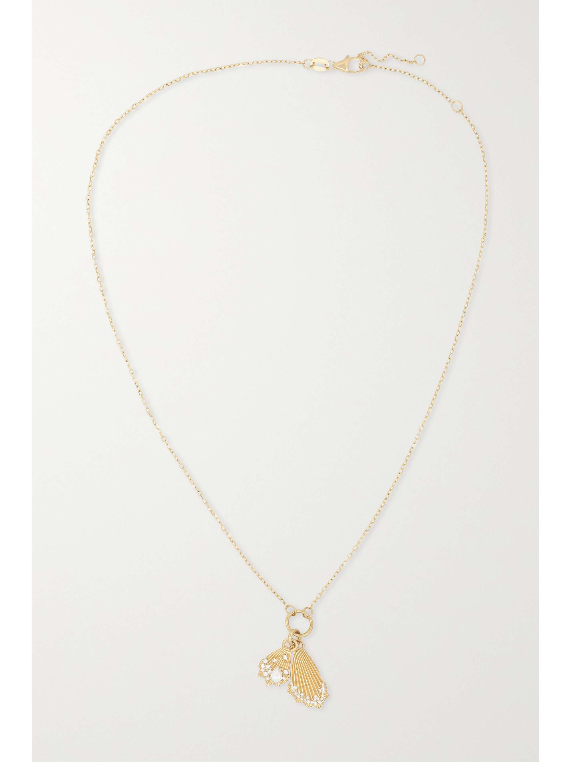 FOUNDRAE Encrusted Butterfly Wings 18-karat gold diamond necklace