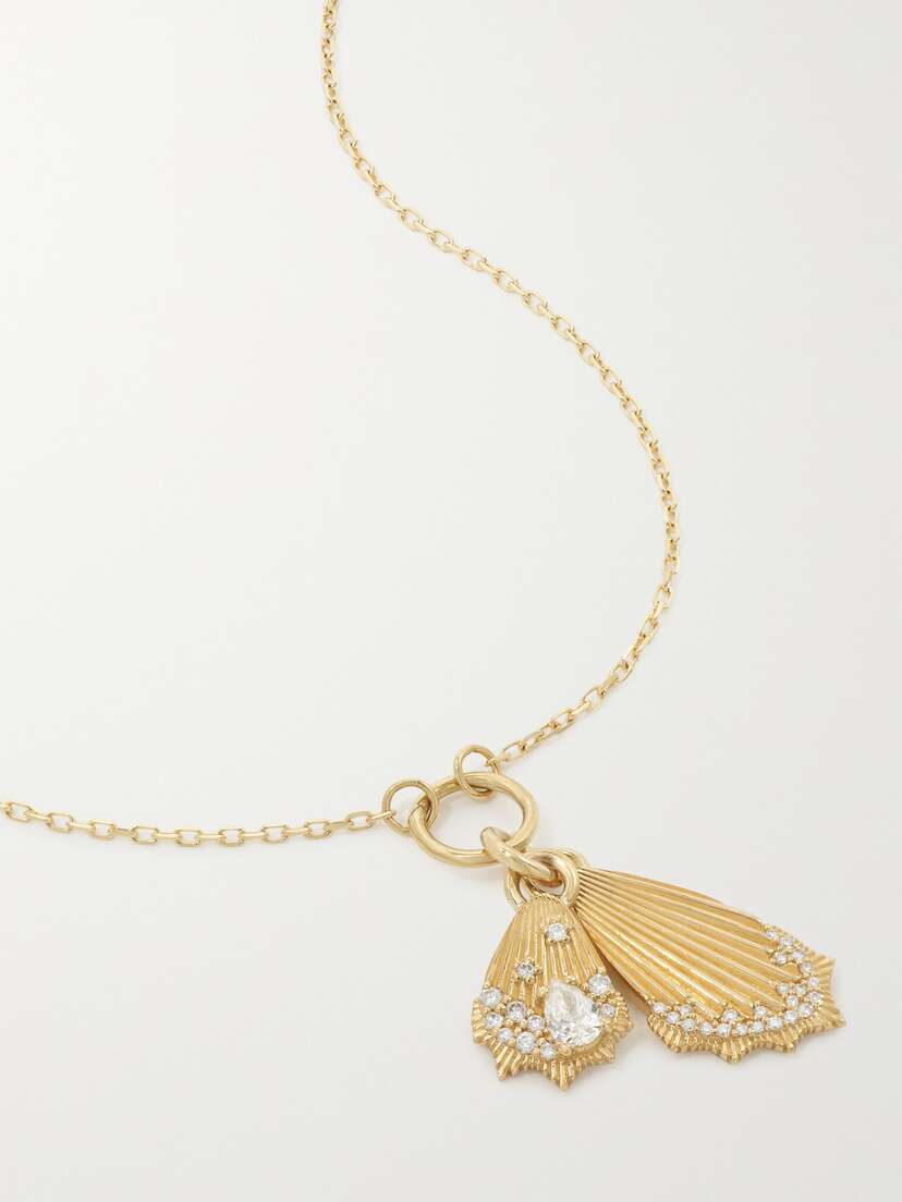 Foundrae Encrusted Butterfly Wings 18-karat Diamond Necklace