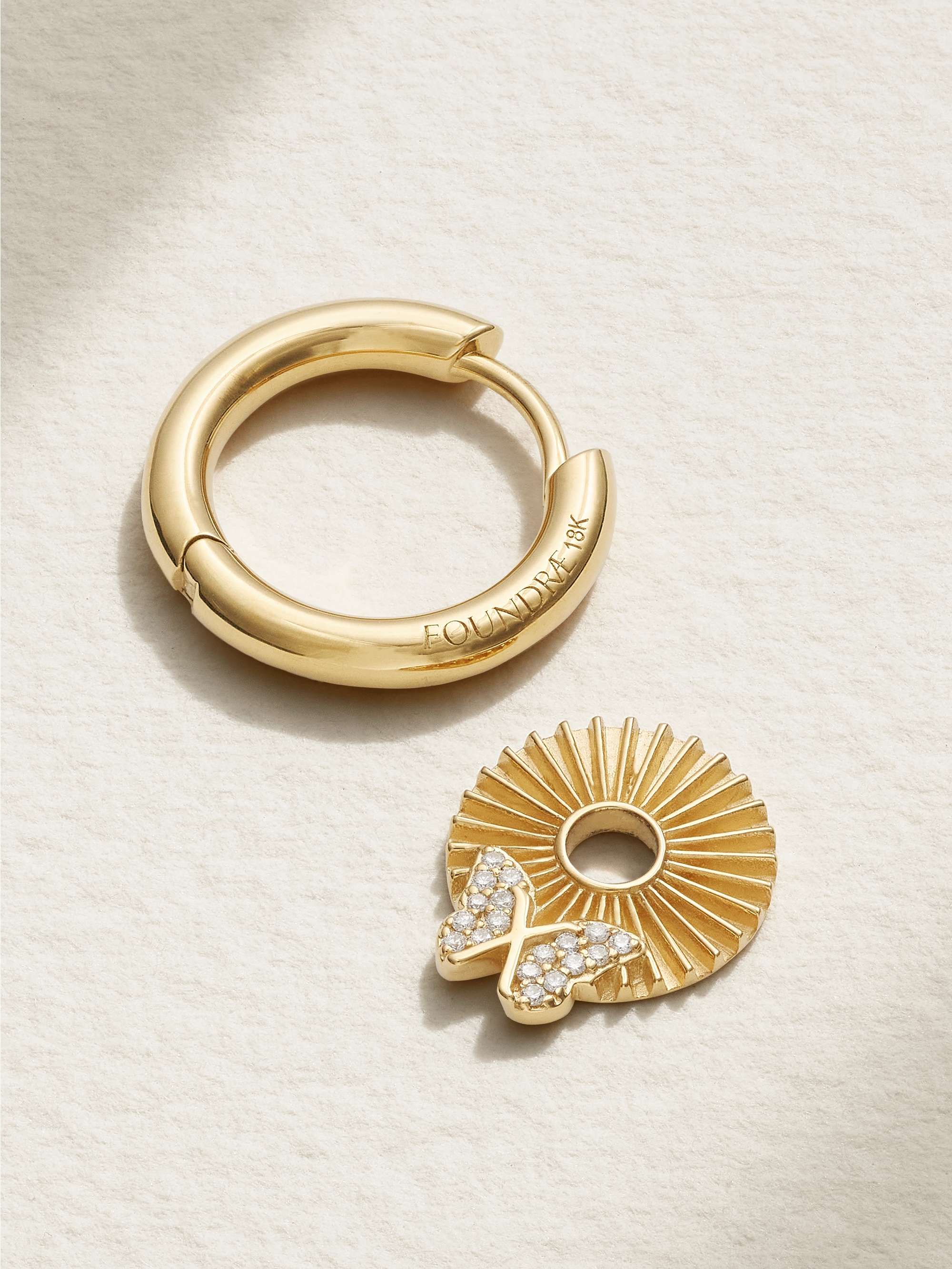 FOUNDRAE Reverie 18-karat gold diamond single hoop earring