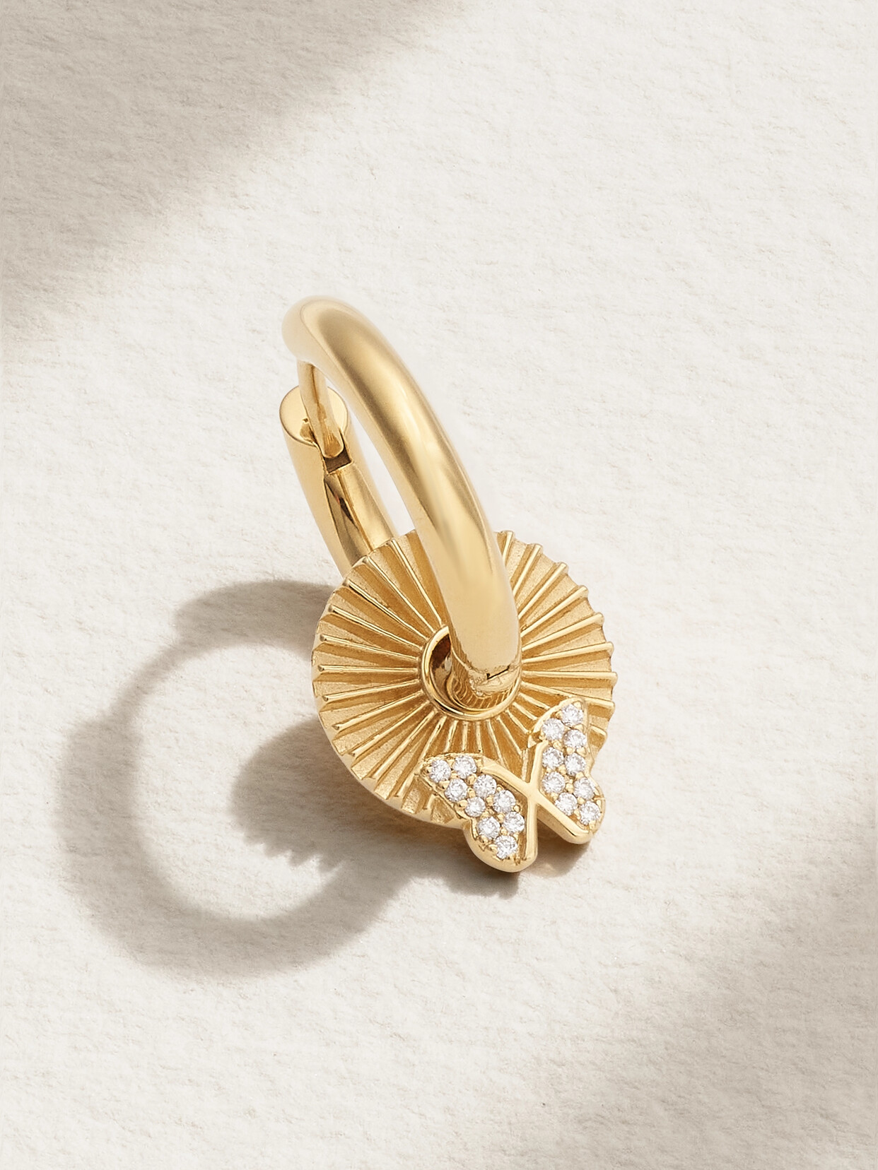 Foundrae Reverie 18-karat Gold Diamond Single Hoop Earring In White