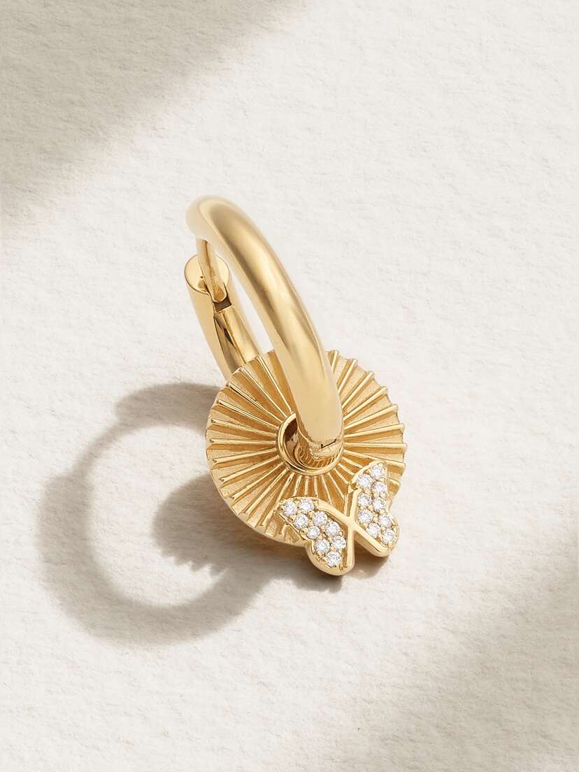 Foundrae Reverie 18-karat Gold Diamond Single Hoop Earring