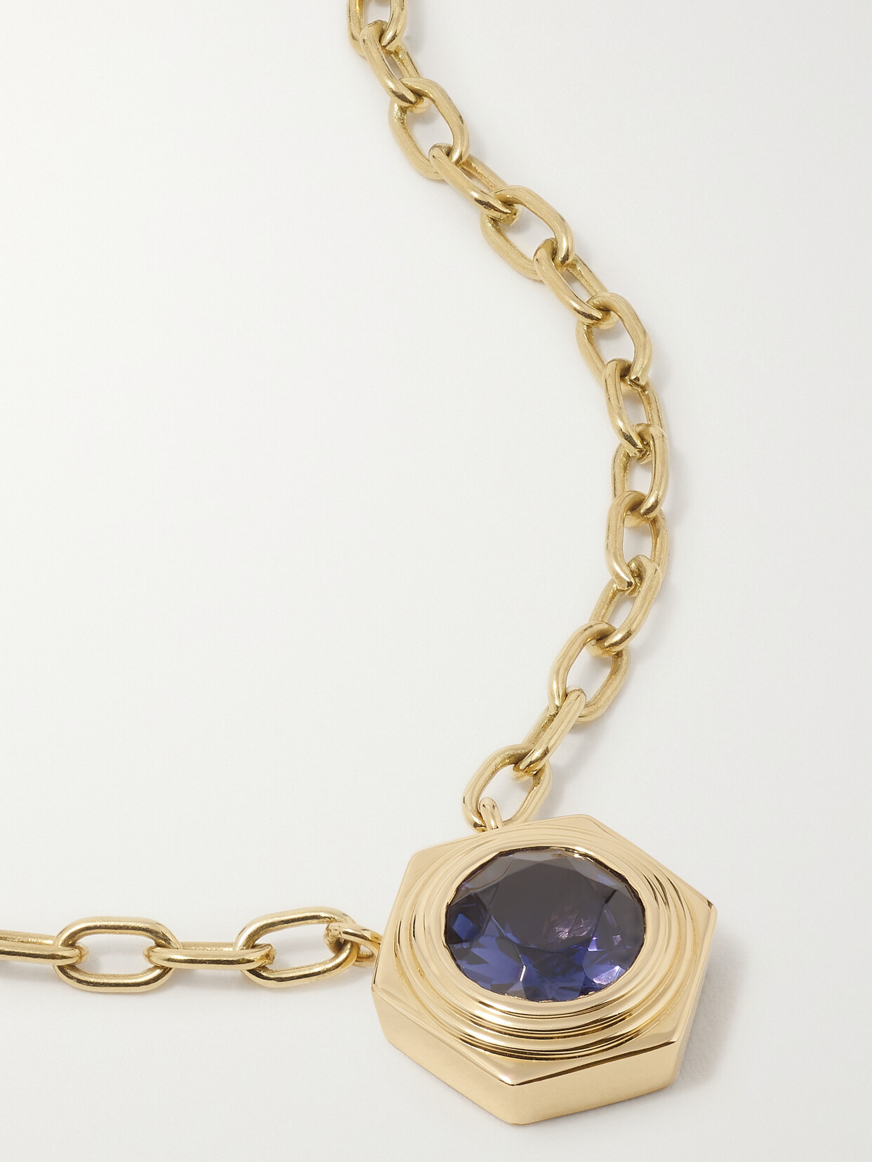 Harwell Godfrey Hexed 18-karat Gold Iolite Necklace In Blue