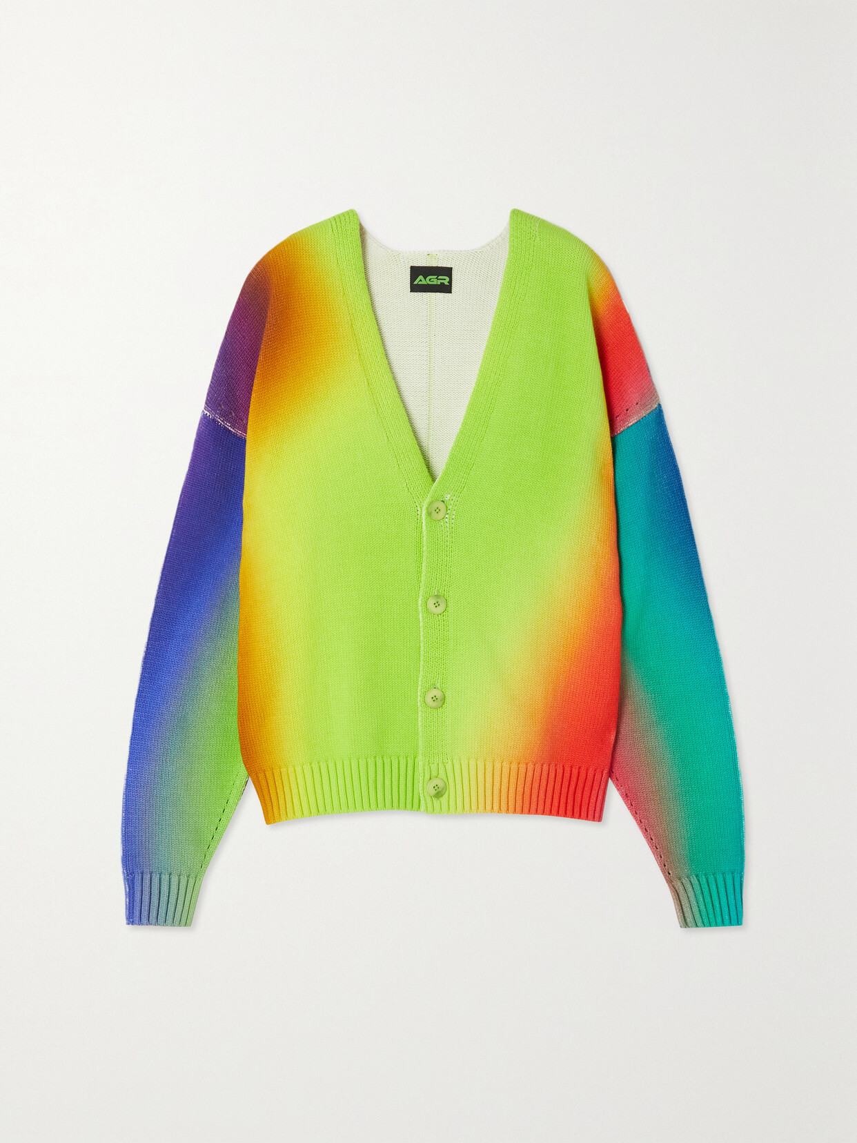 AGR - Colour Theory Ombré Cotton Cardigan - Green