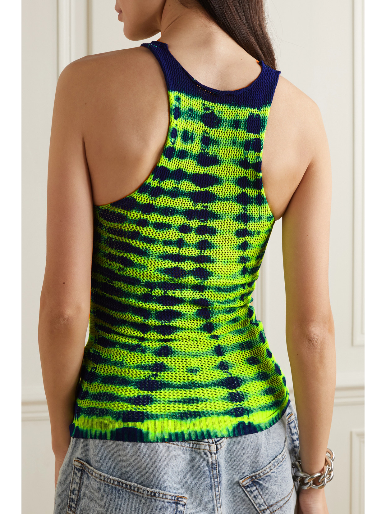 Agr Tie-dyed Open-knit Tank In Multicolour
