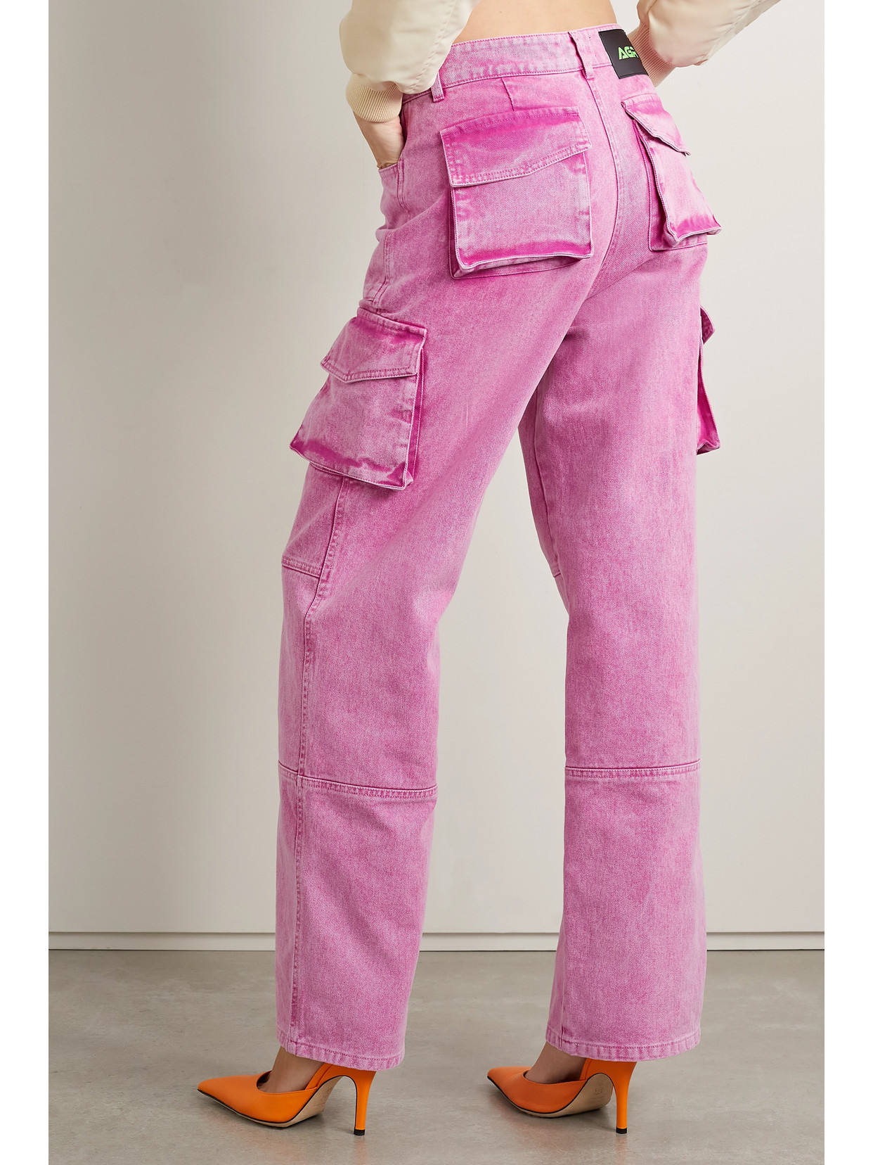 Agr Jeans In Acid-wash-optik In Pink