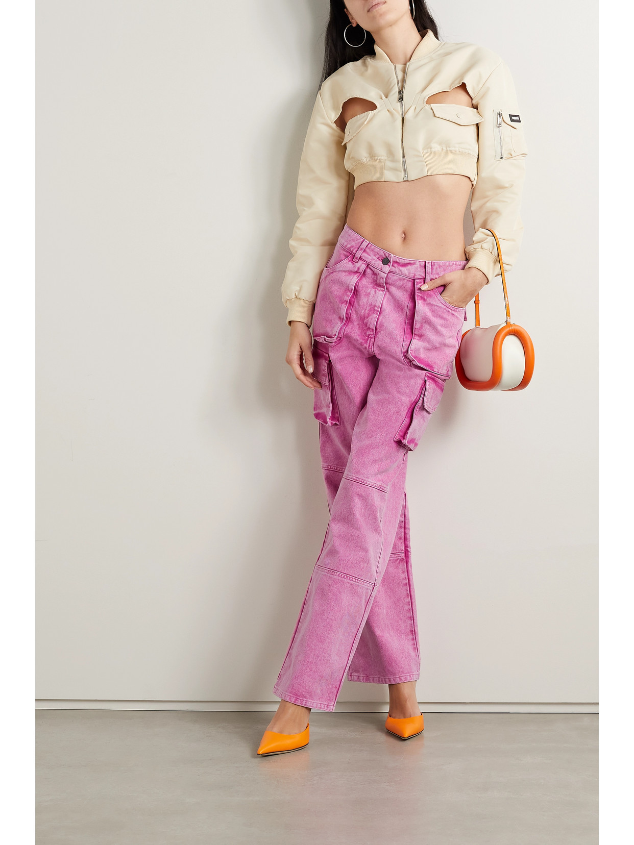 Agr Jeans In Acid-wash-optik In Pink