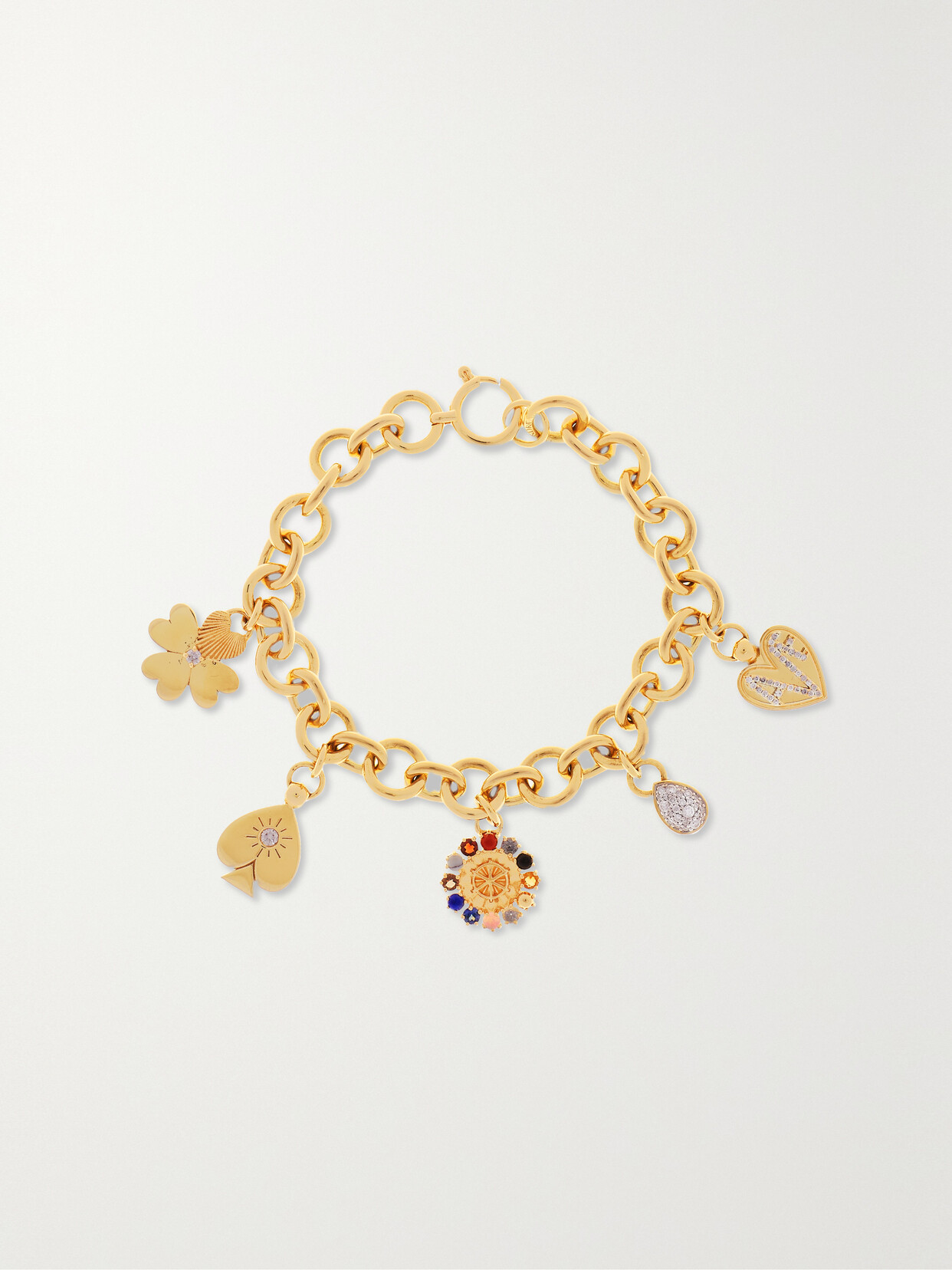 Foundrae 18-karat  Multi-stone Charm Bracelet