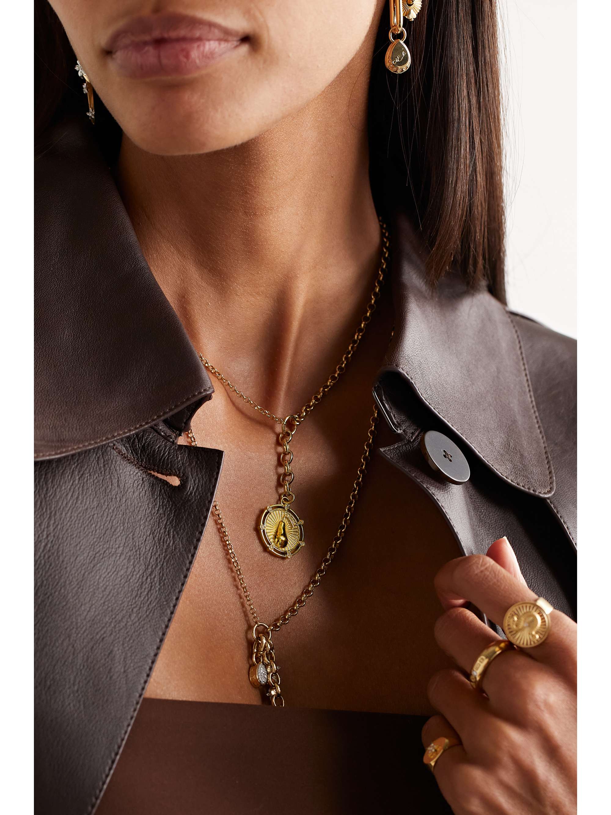 FOUNDRAE Forever and Always a Pair 18-karat gold diamond necklace