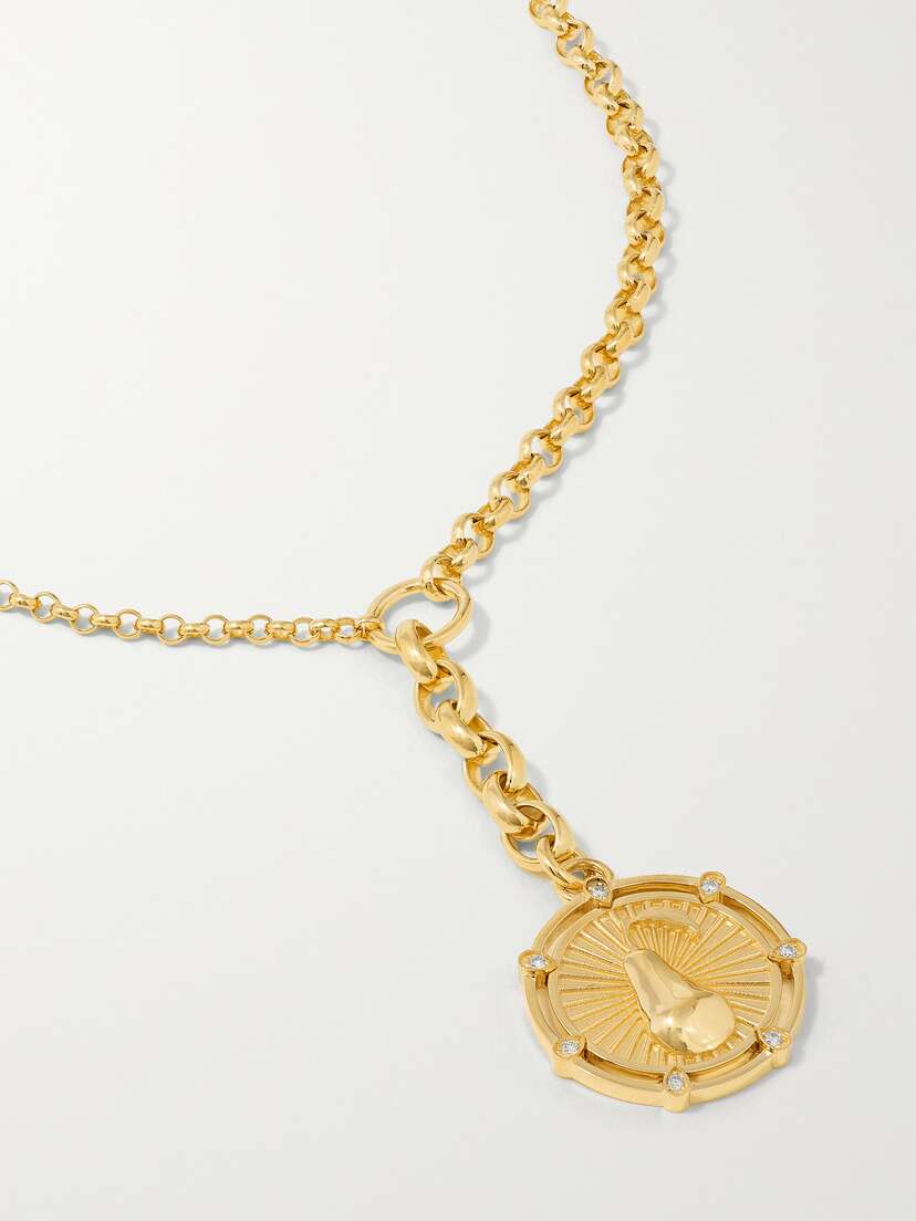 Foundrae Forever And Always A Pair 18-karat Gold Diamond Necklace