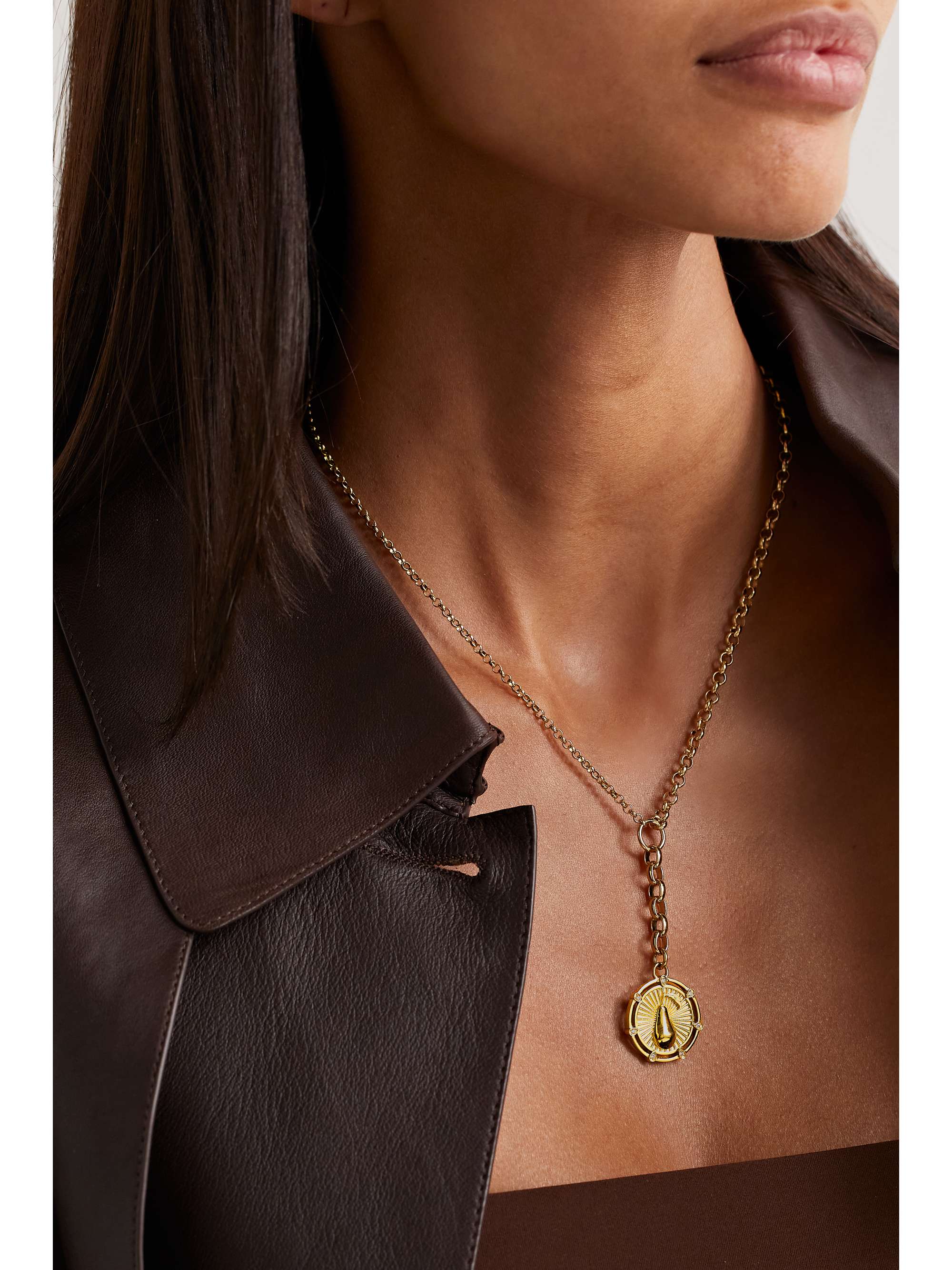 FOUNDRAE Forever and Always a Pair 18-karat gold diamond necklace