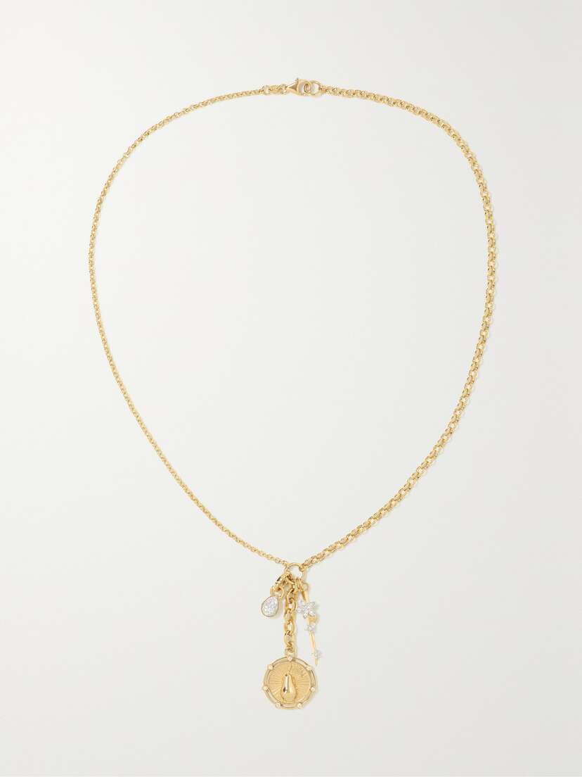 Foundrae Pear Story 18-karat Gold Diamond Necklace