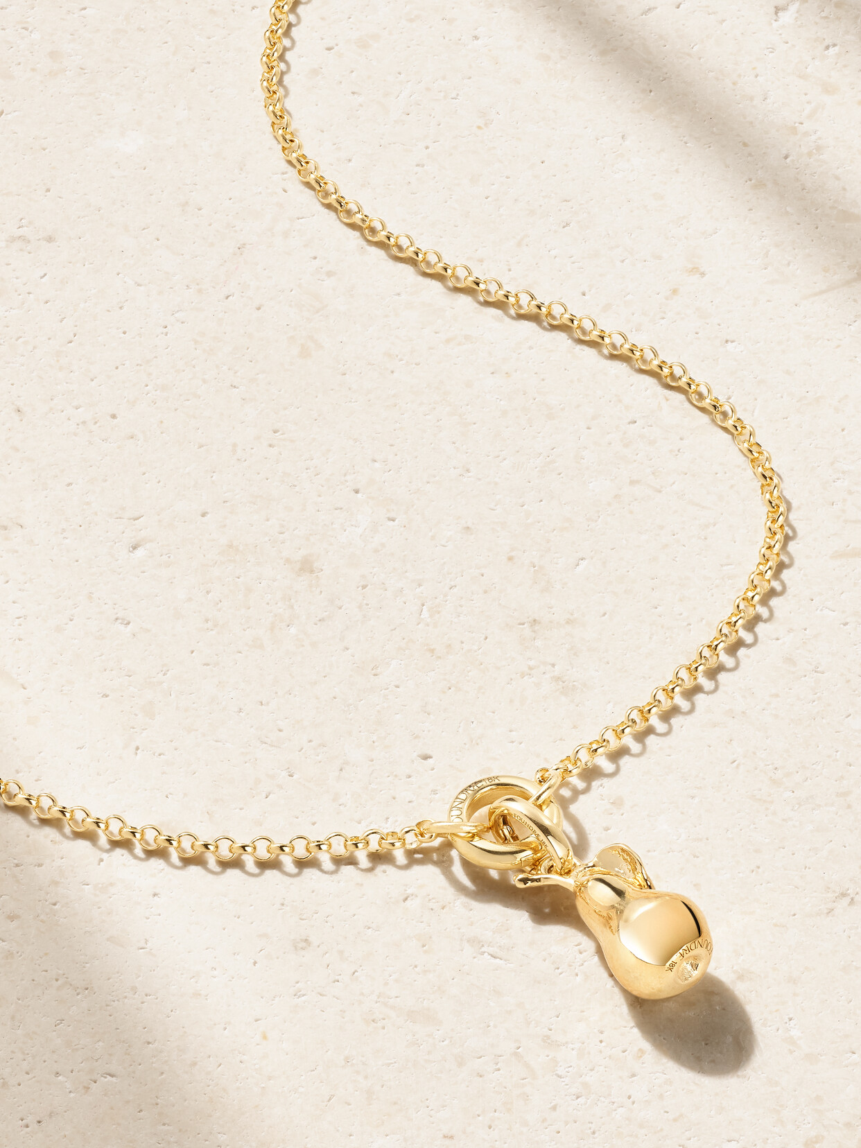 Foundrae Pear Small Open Belcher 18-karat Gold Necklace