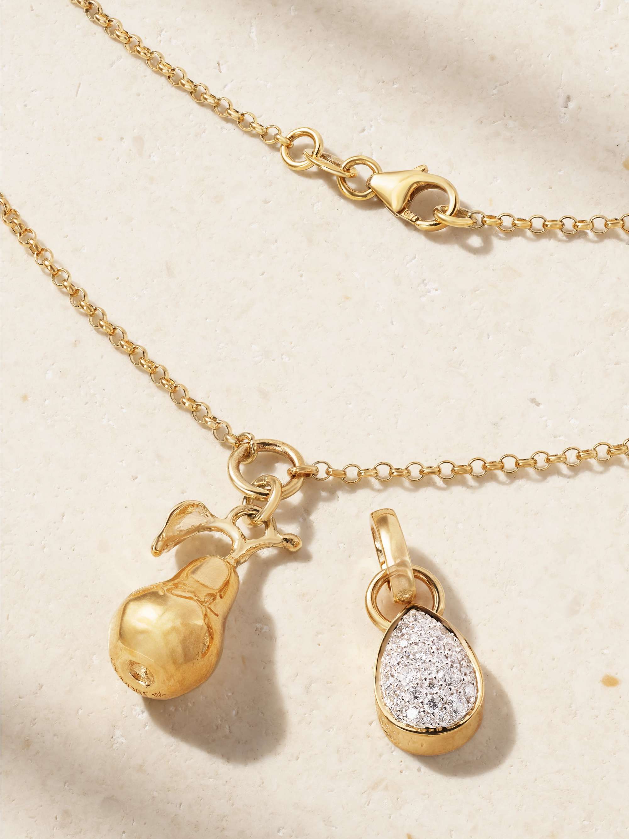 FOUNDRAE Pear Kette aus 18 Karat Gold mit Diamanten