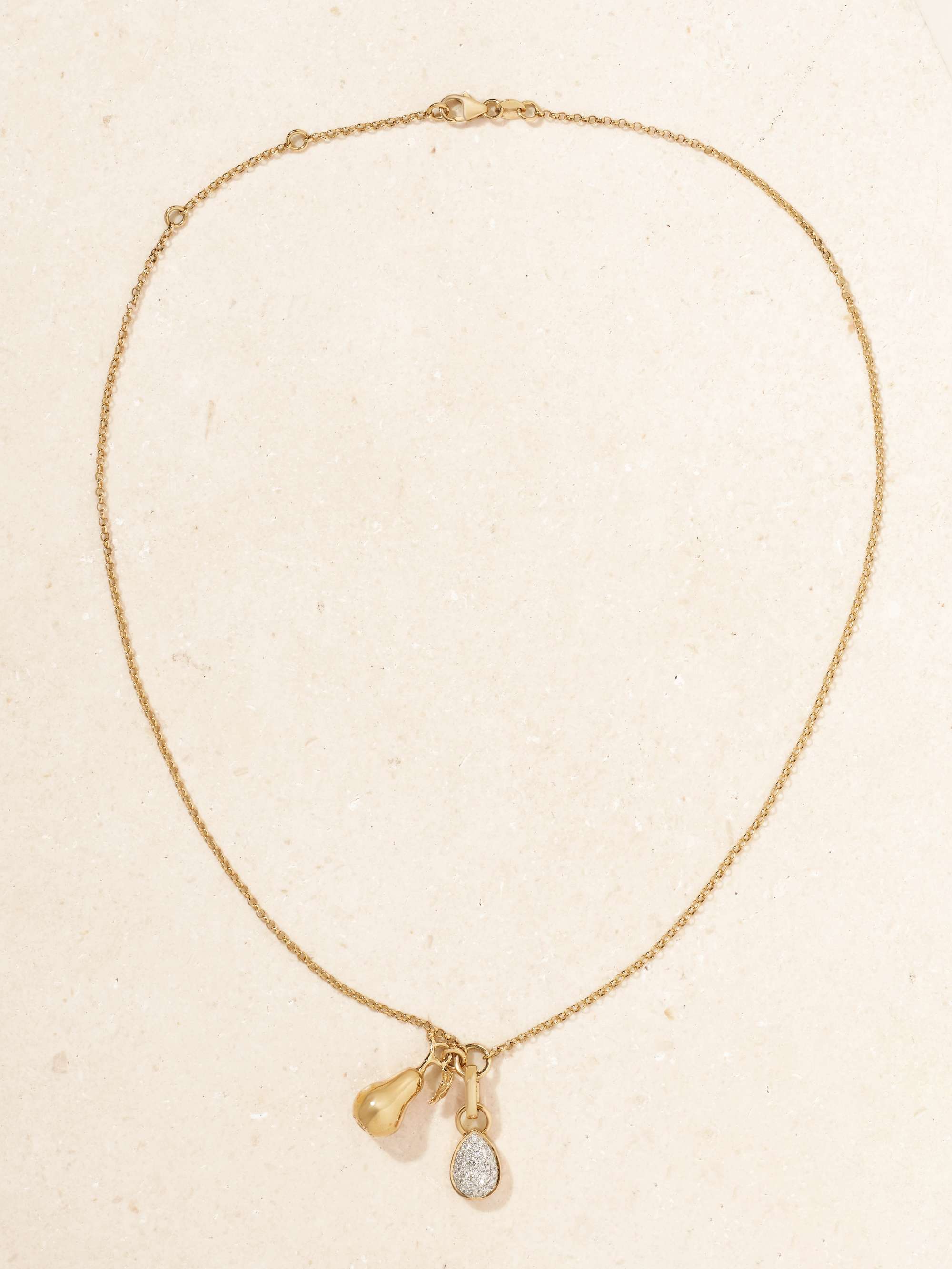 FOUNDRAE Pear Kette aus 18 Karat Gold mit Diamanten