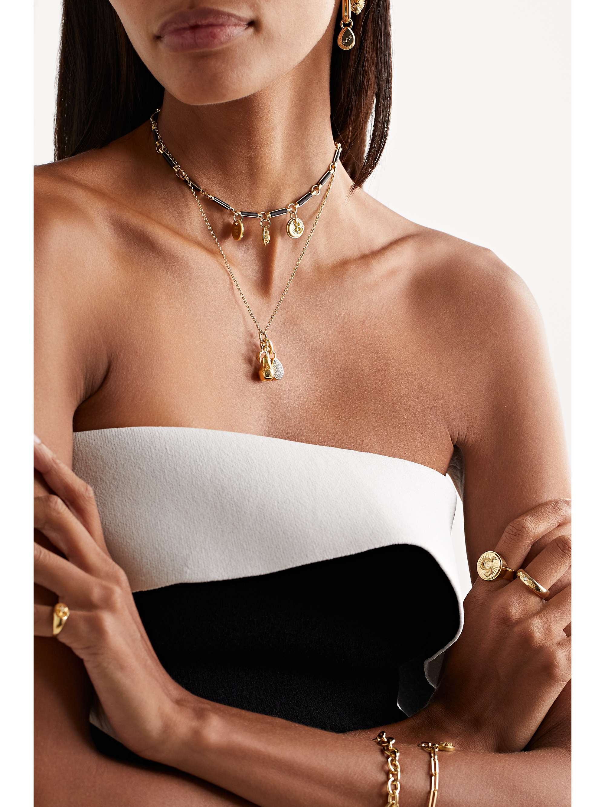 FOUNDRAE Pear Kette aus 18 Karat Gold mit Diamanten