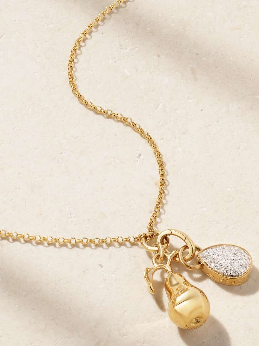 Foundrae Pear 18-karat Gold Diamond Necklace