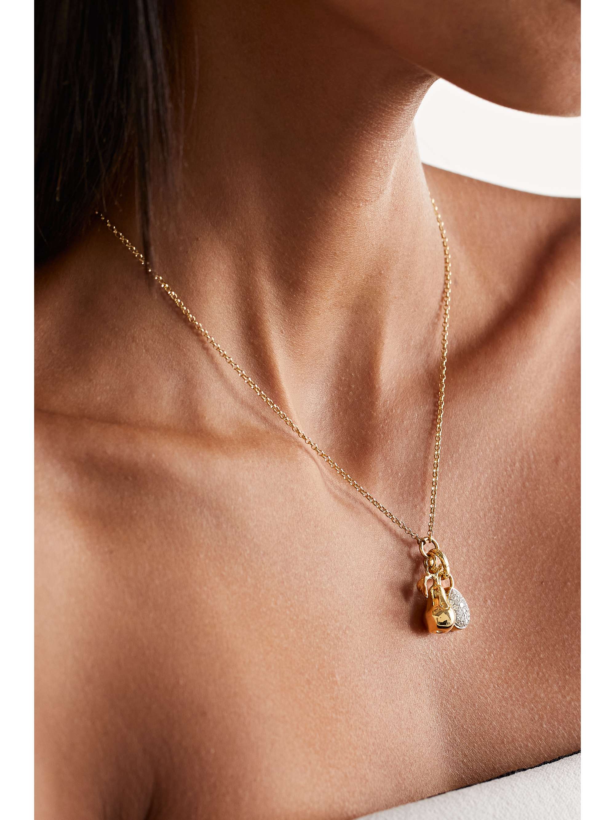 FOUNDRAE Pear Kette aus 18 Karat Gold mit Diamanten
