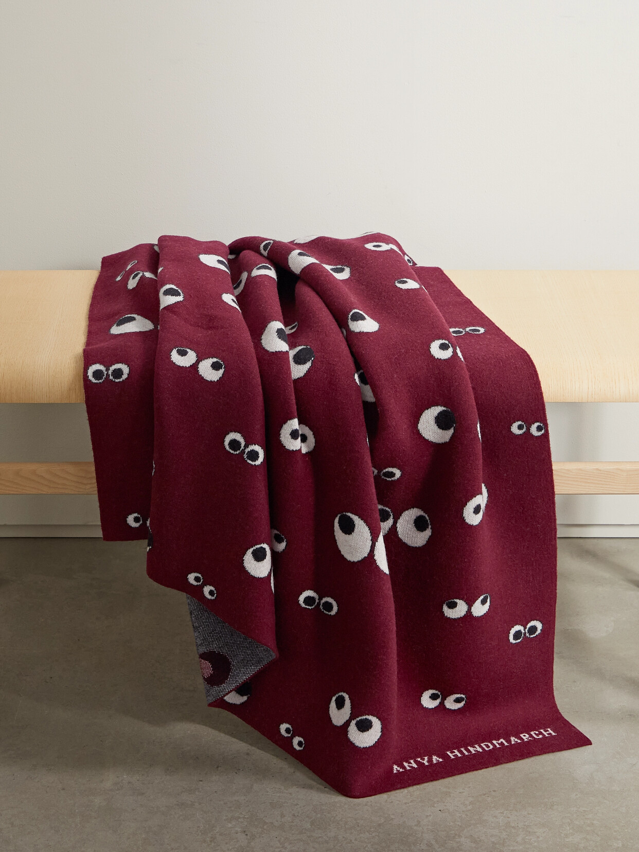 Anya Hindmarch - All Over Eyes Intarsia Wool Blanket - Red