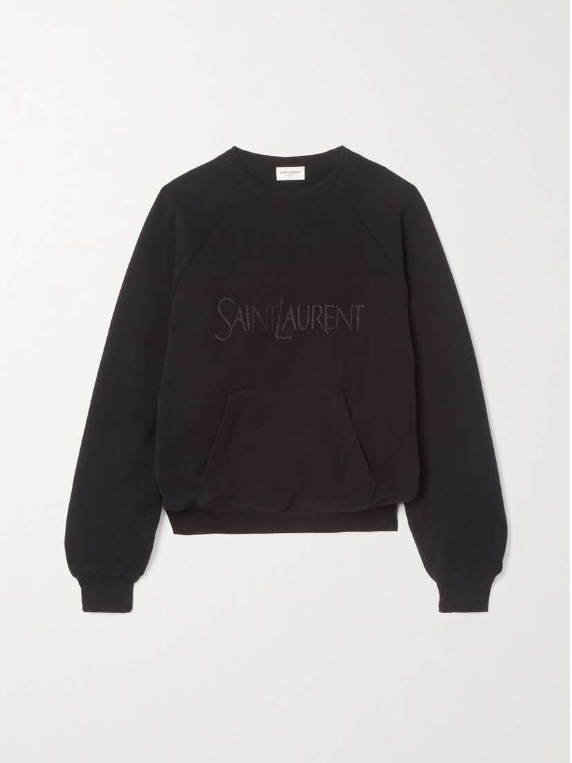 Saint Laurent Embroidered Cotton-jersey Sweatshirt