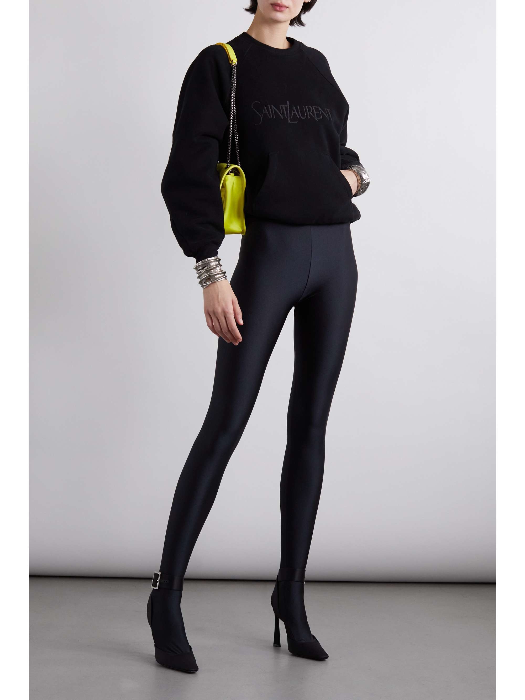 SAINT LAURENT Embroidered cotton jersey sweatshirt NET A PORTER