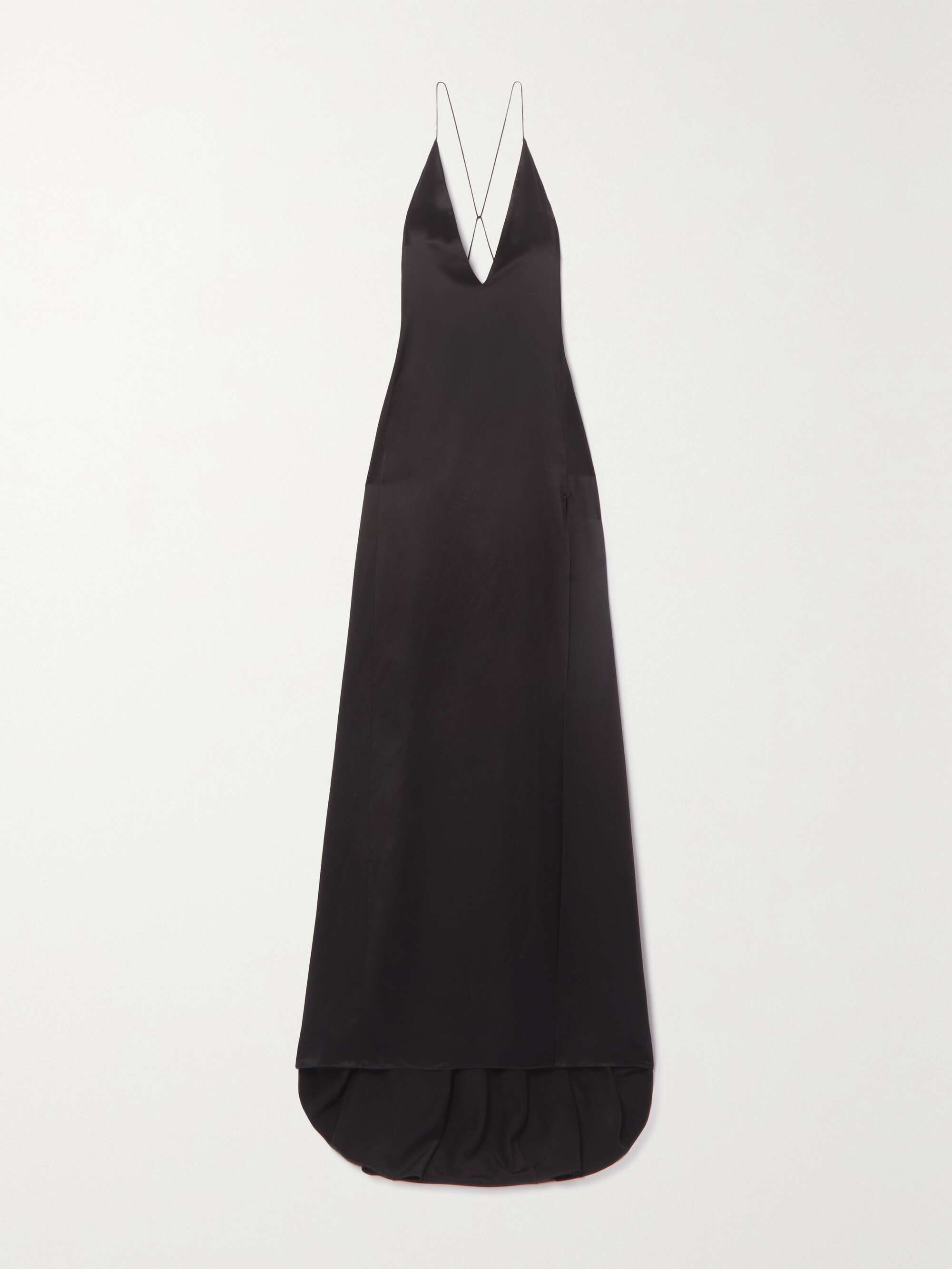 SAINT LAURENT Open-back silk-satin maxi dress | NET-A-PORTER