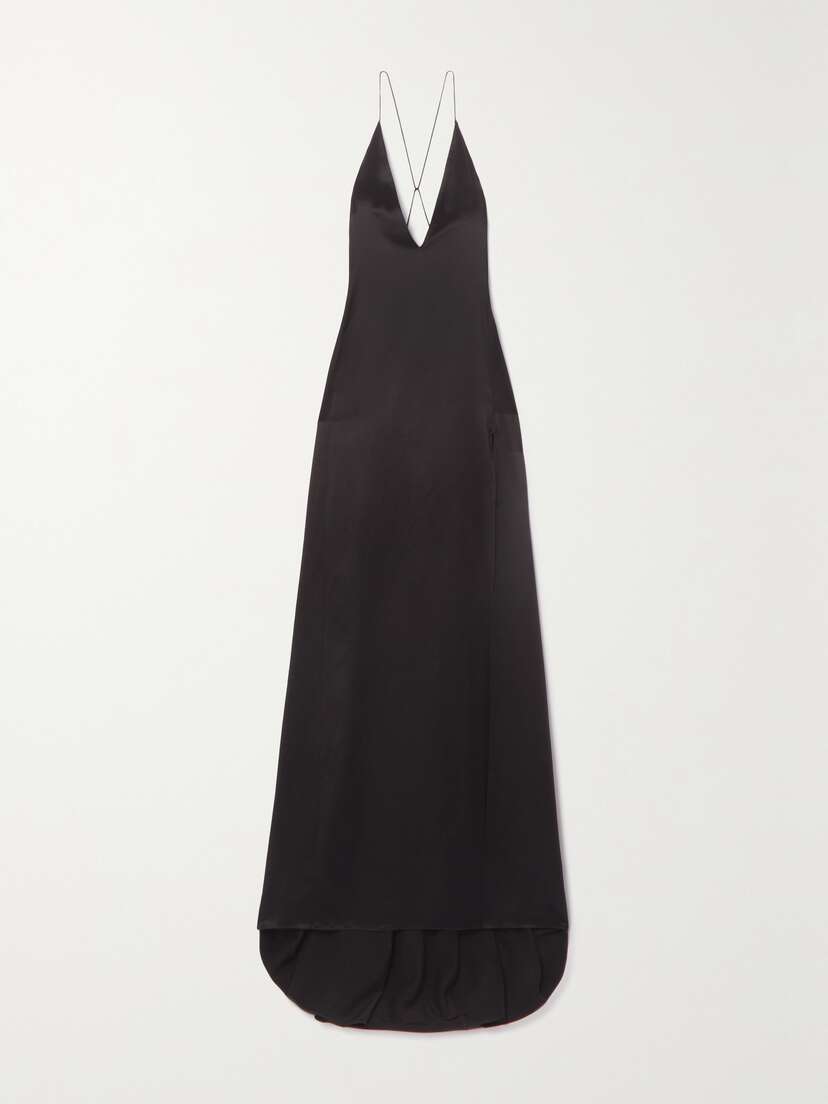 Saint Laurent Open-back Silk-satin Maxi Dress
