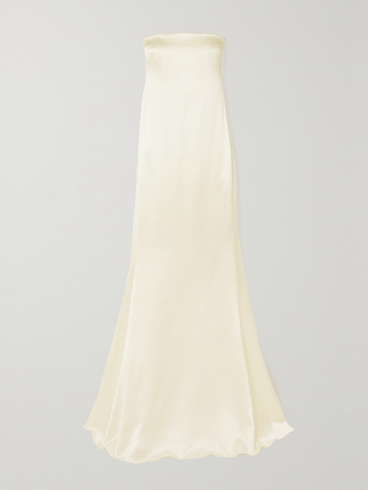 SAINT LAURENT - Strapless Silk-satin Gown - White