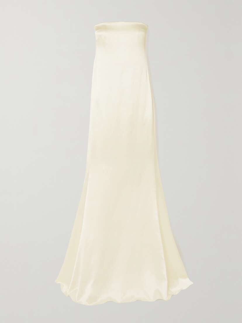 Saint Laurent Strapless Silk-satin Gown
