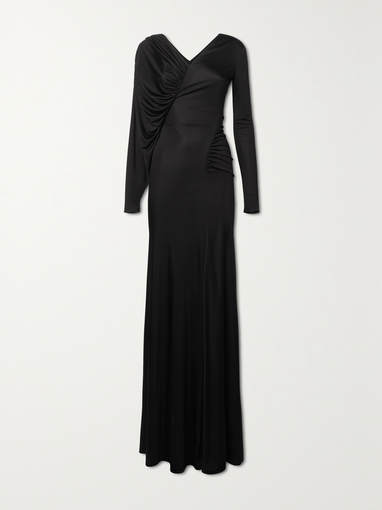 SAINT LAURENT - Ruched Satin-jersey Gown - Black