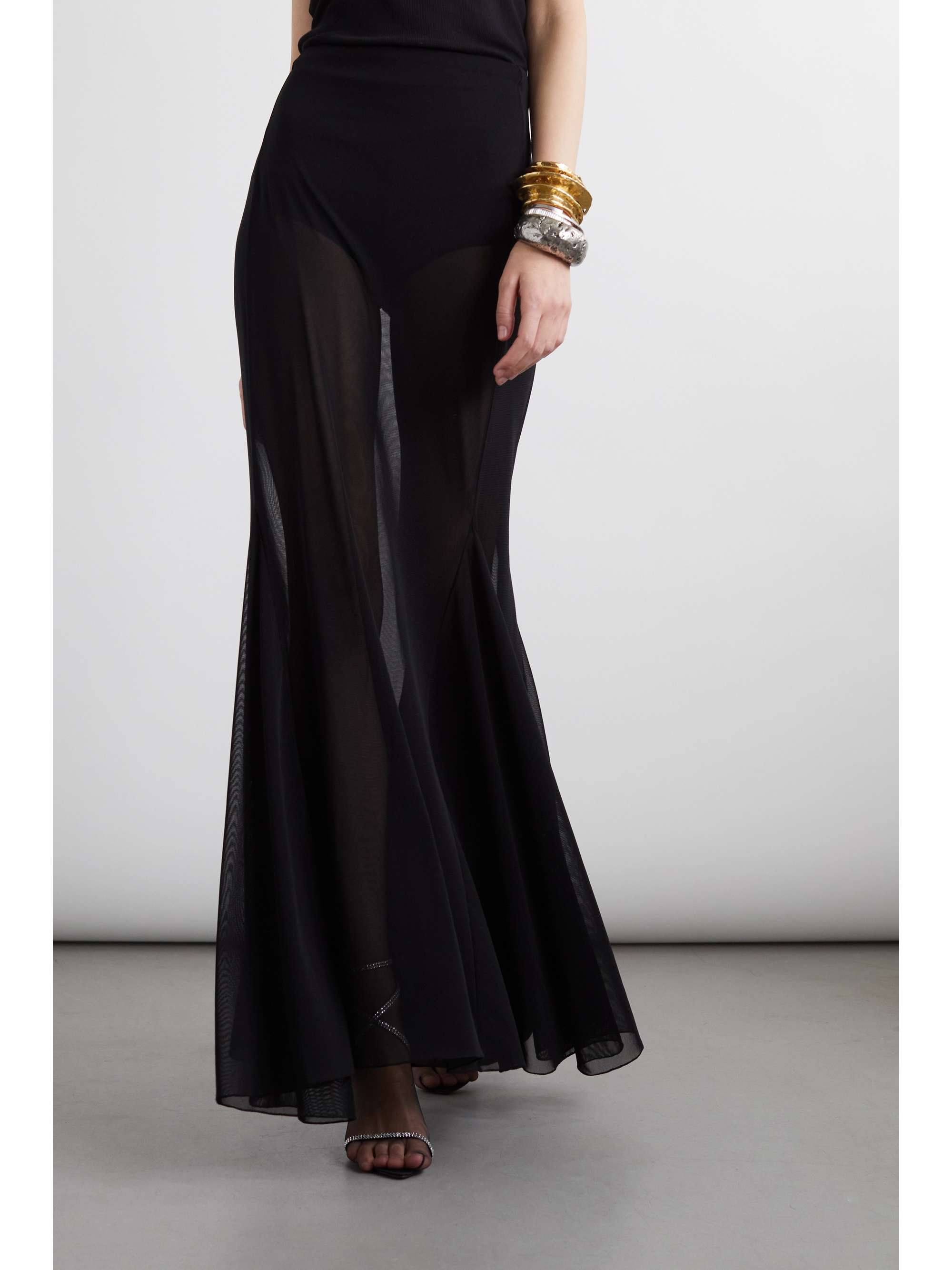 SAINT LAURENT Mesh maxi skirt | NET-A-PORTER