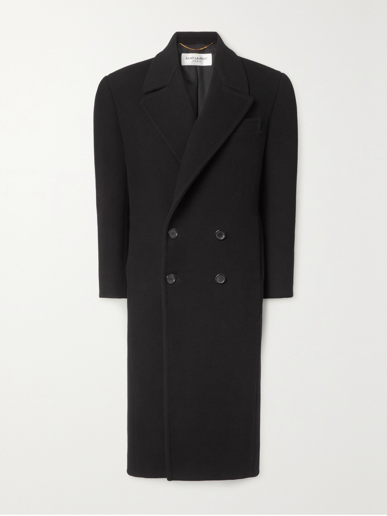 Saint Laurent Double-breasted Cashmere-felt Coat In Black