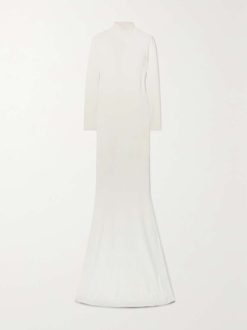 Saint Laurent Wool Turtleneck Maxi Dress