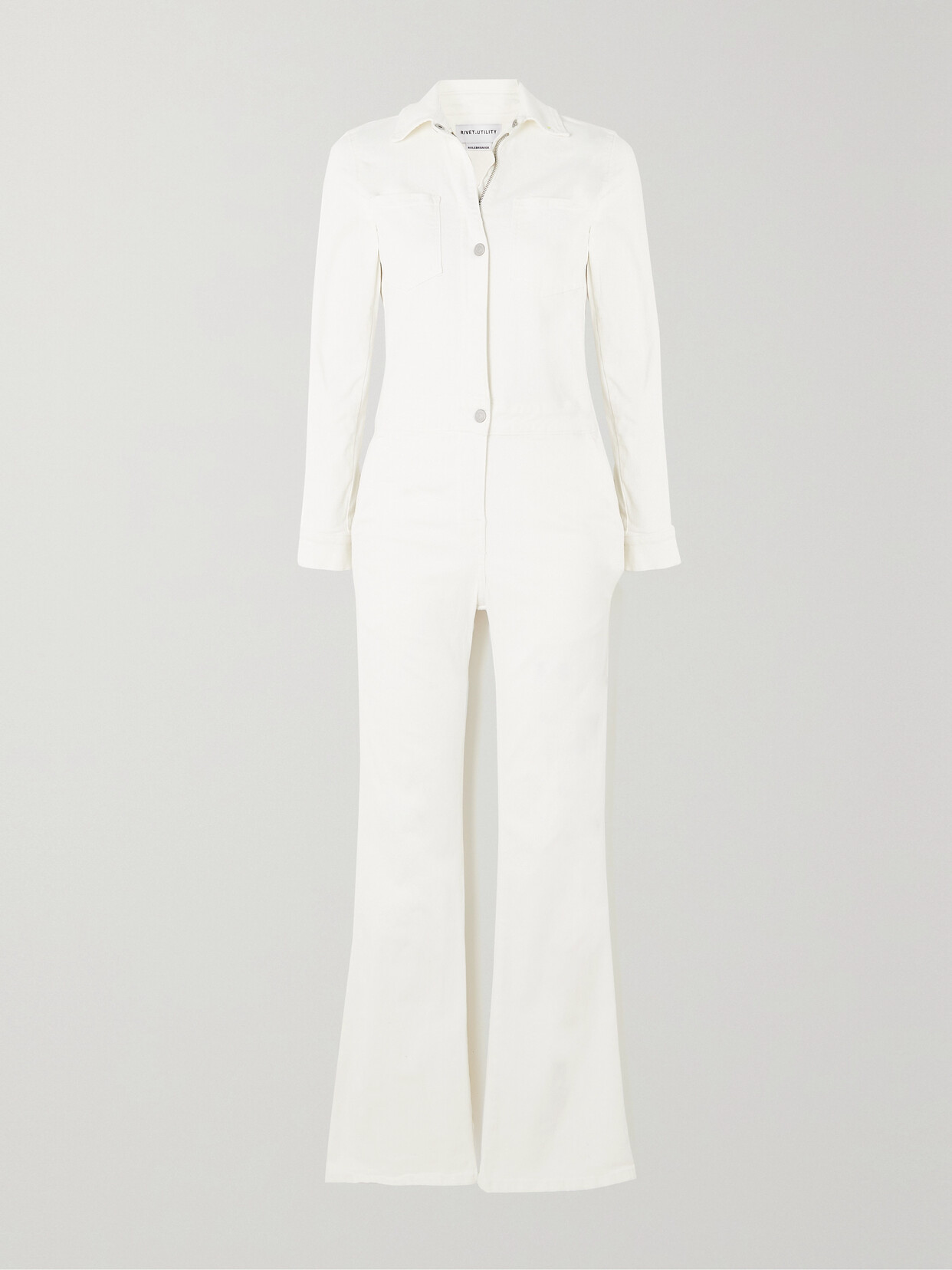 Rivet Utility Rulebreaker Denim Jumpsuit - Ecru