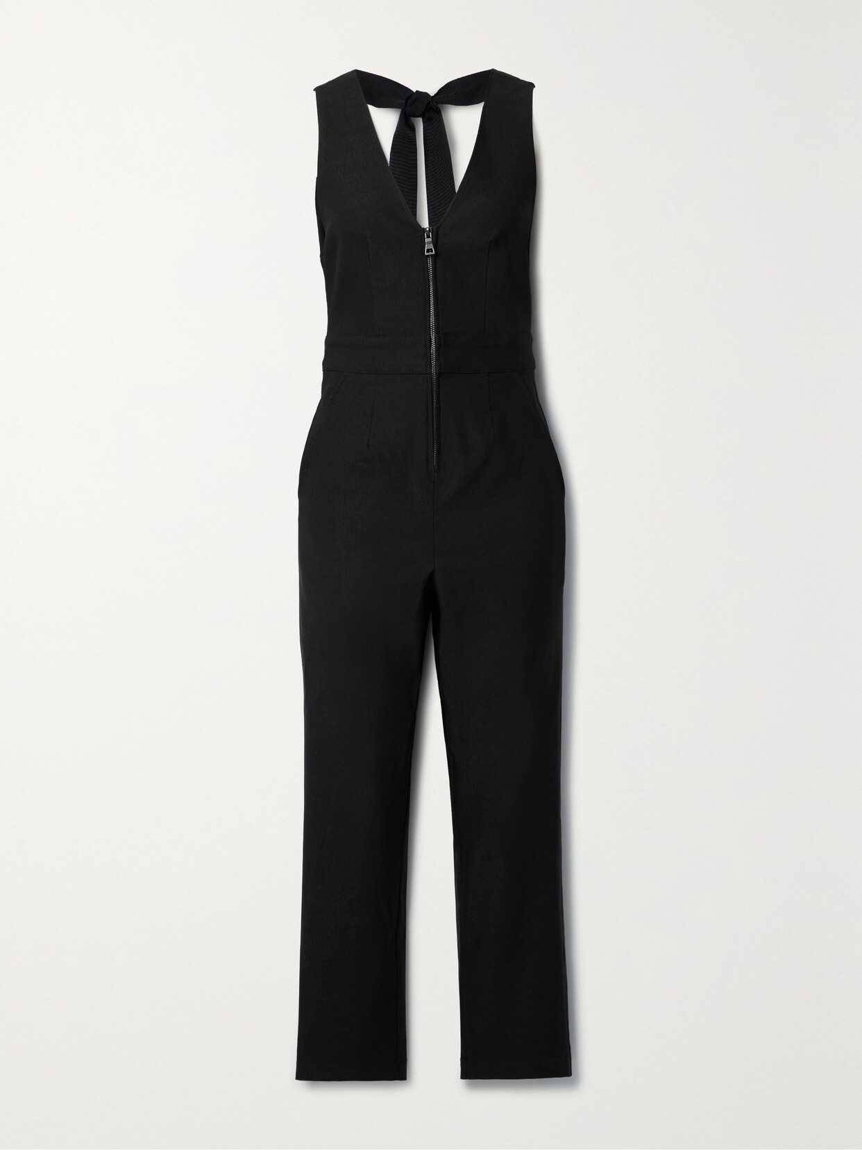 Rivet Utility - Heart Throb Stretch-twill Jumpsuit - Black