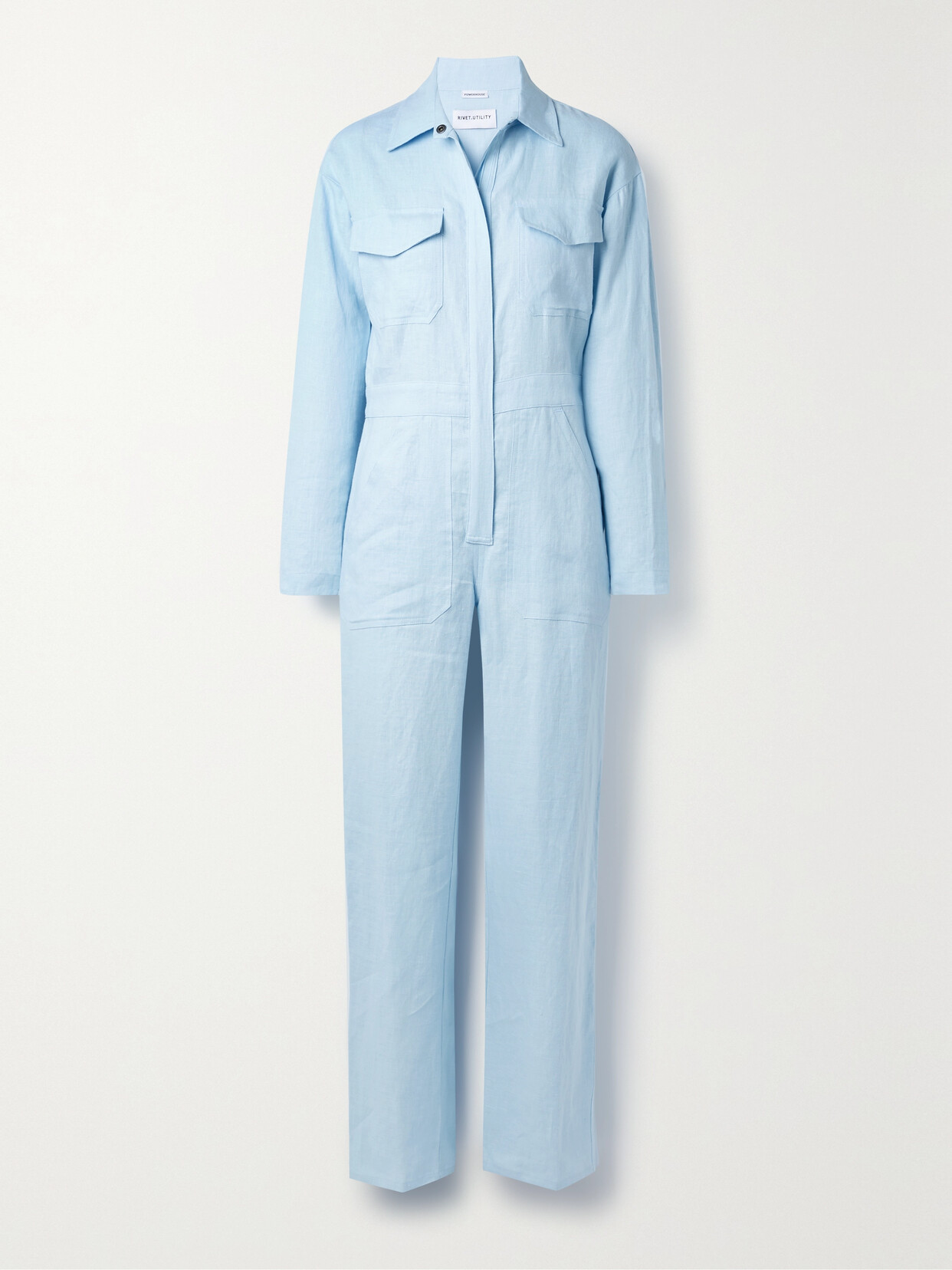 Rivet Utility - Powerhouse Linen Jumpsuit - Blue