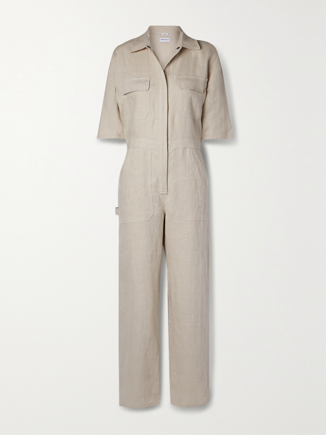 Rivet Utility - Dynamo Linen Jumpsuit - Neutrals