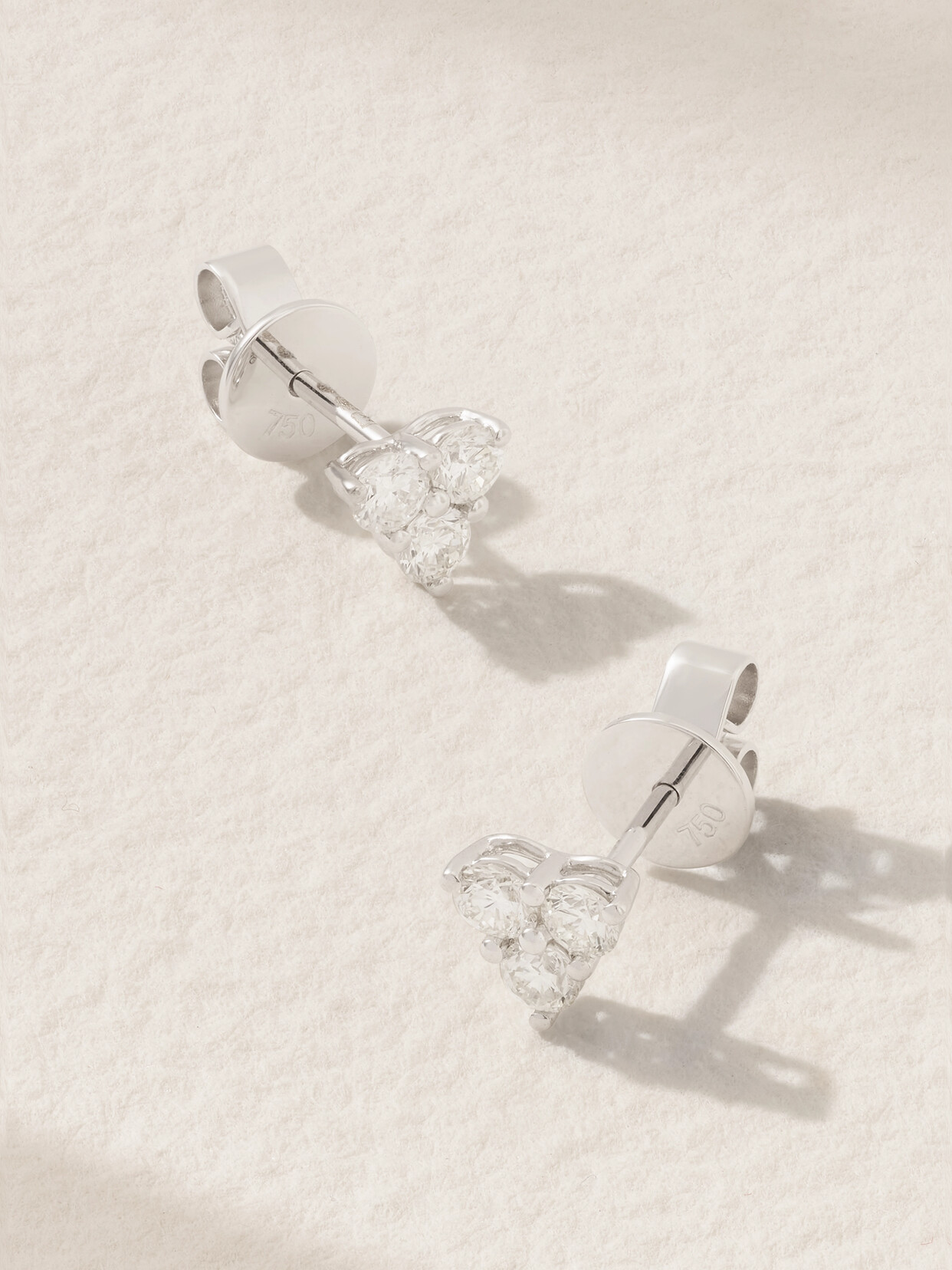 Anita Ko - Trillion 18-karat White Gold Diamond Earrings - Silver
