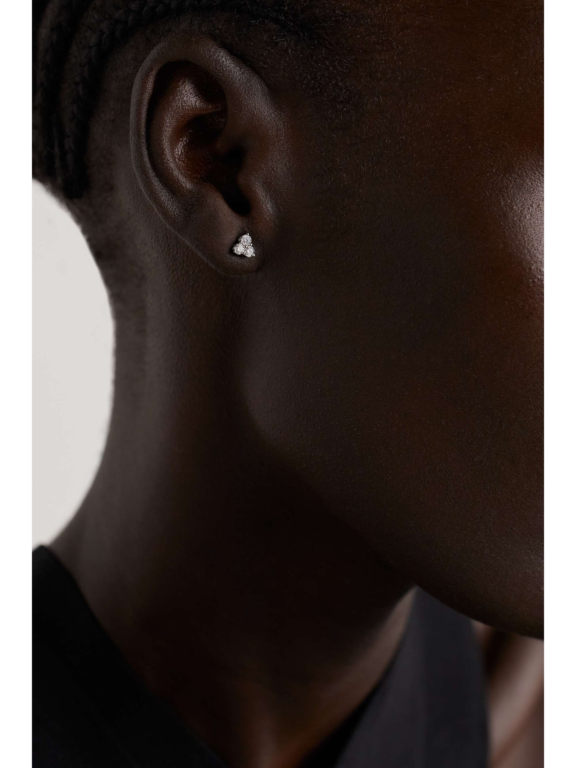 ANITA KO Trillion 18-karat white gold diamond earrings