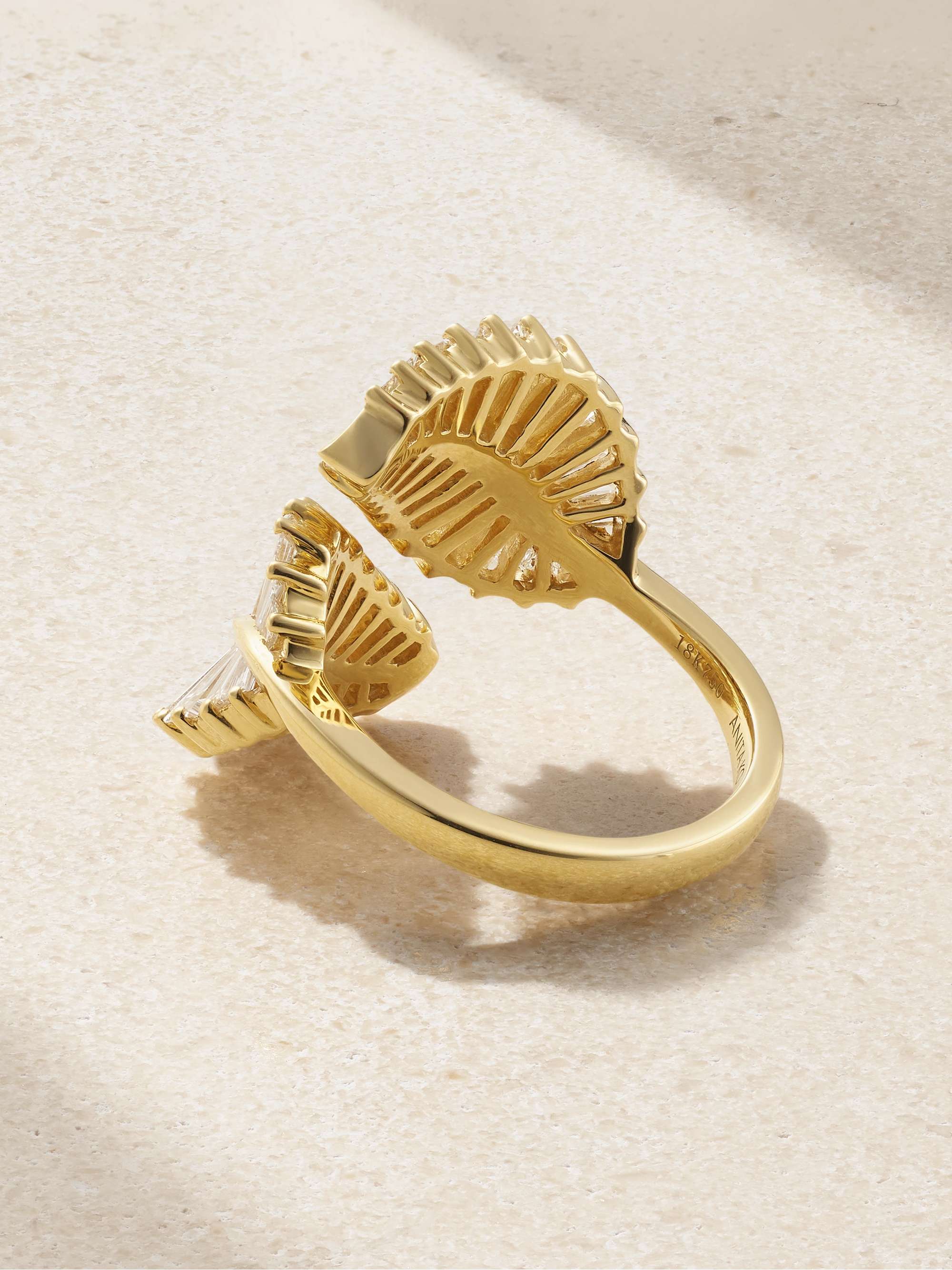 ANITA KO Palm Leaf 18-karat gold diamond ring