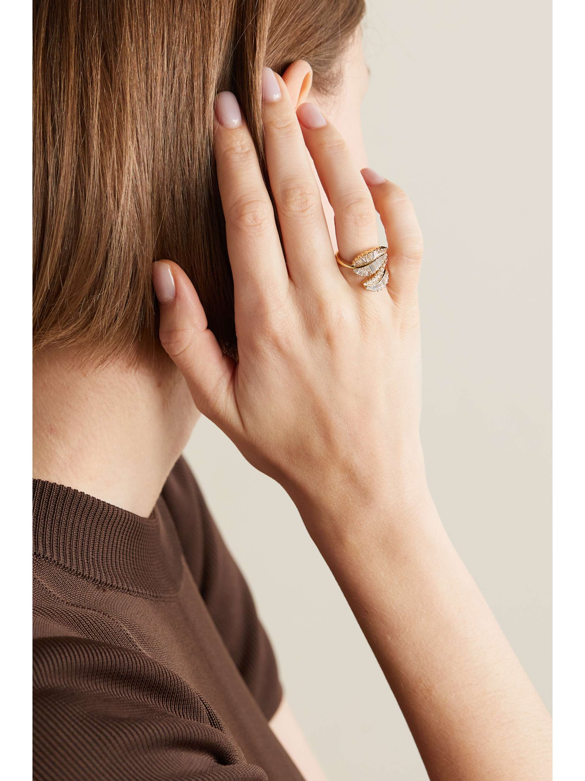 ANITA KO Palm Leaf 18-karat gold diamond ring