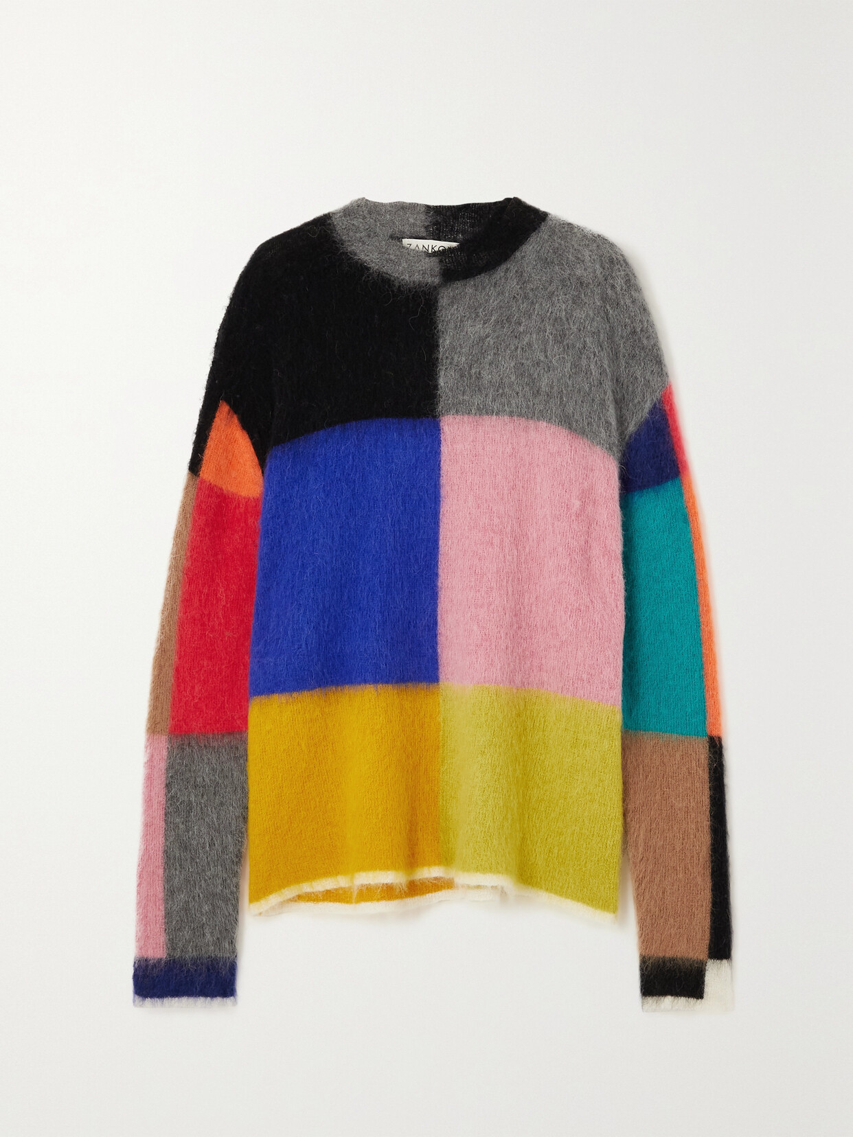 Zankov Philippe Colorblock Mohair Sweater In Blue