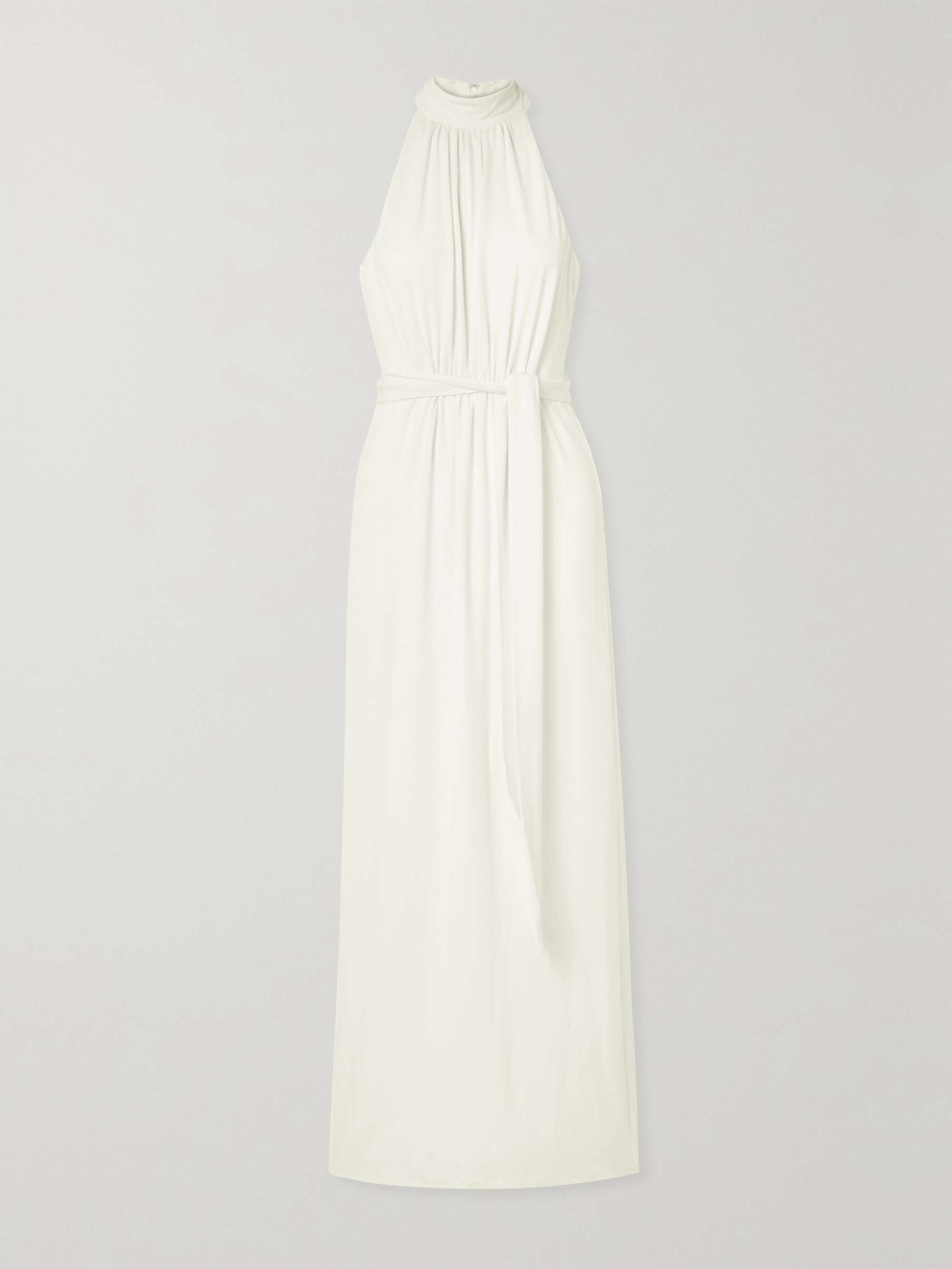 HALSTON Belted stretch-jersey gown | NET-A-PORTER