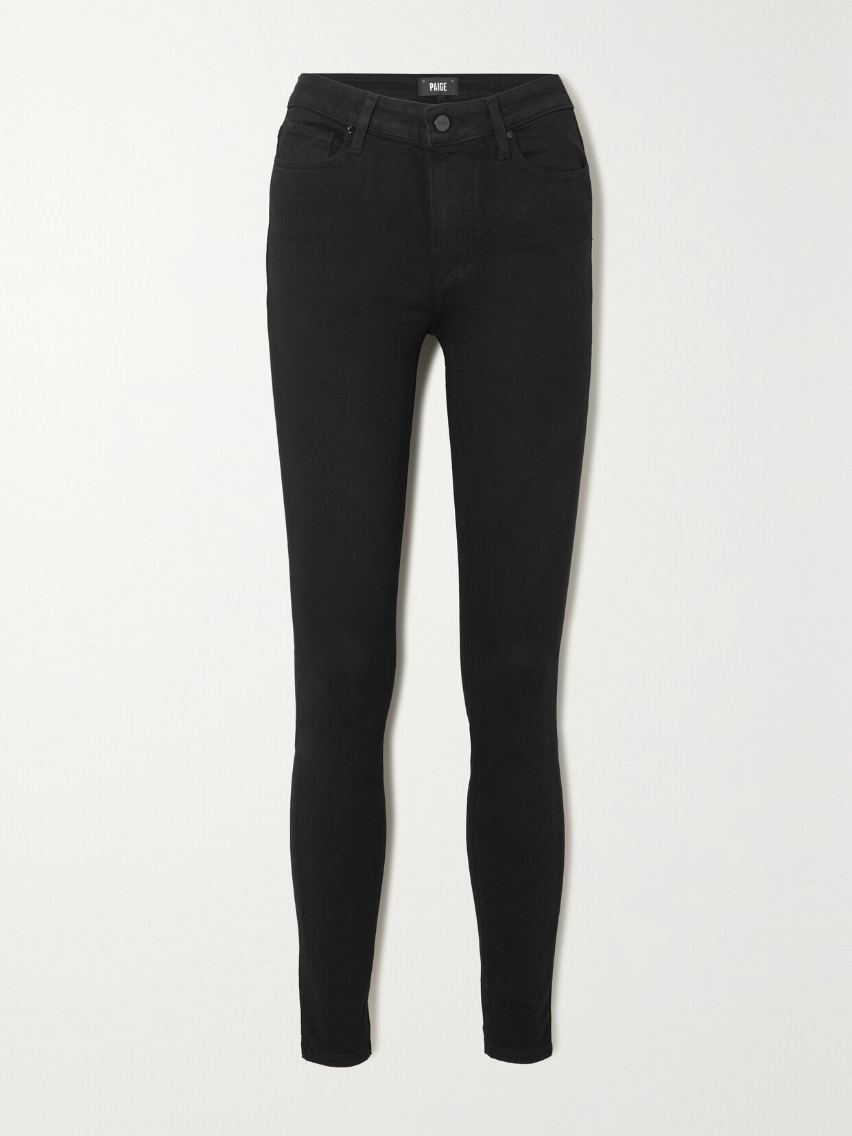 Shop Paige Hoxton High-rise Skinny Jeans In Black