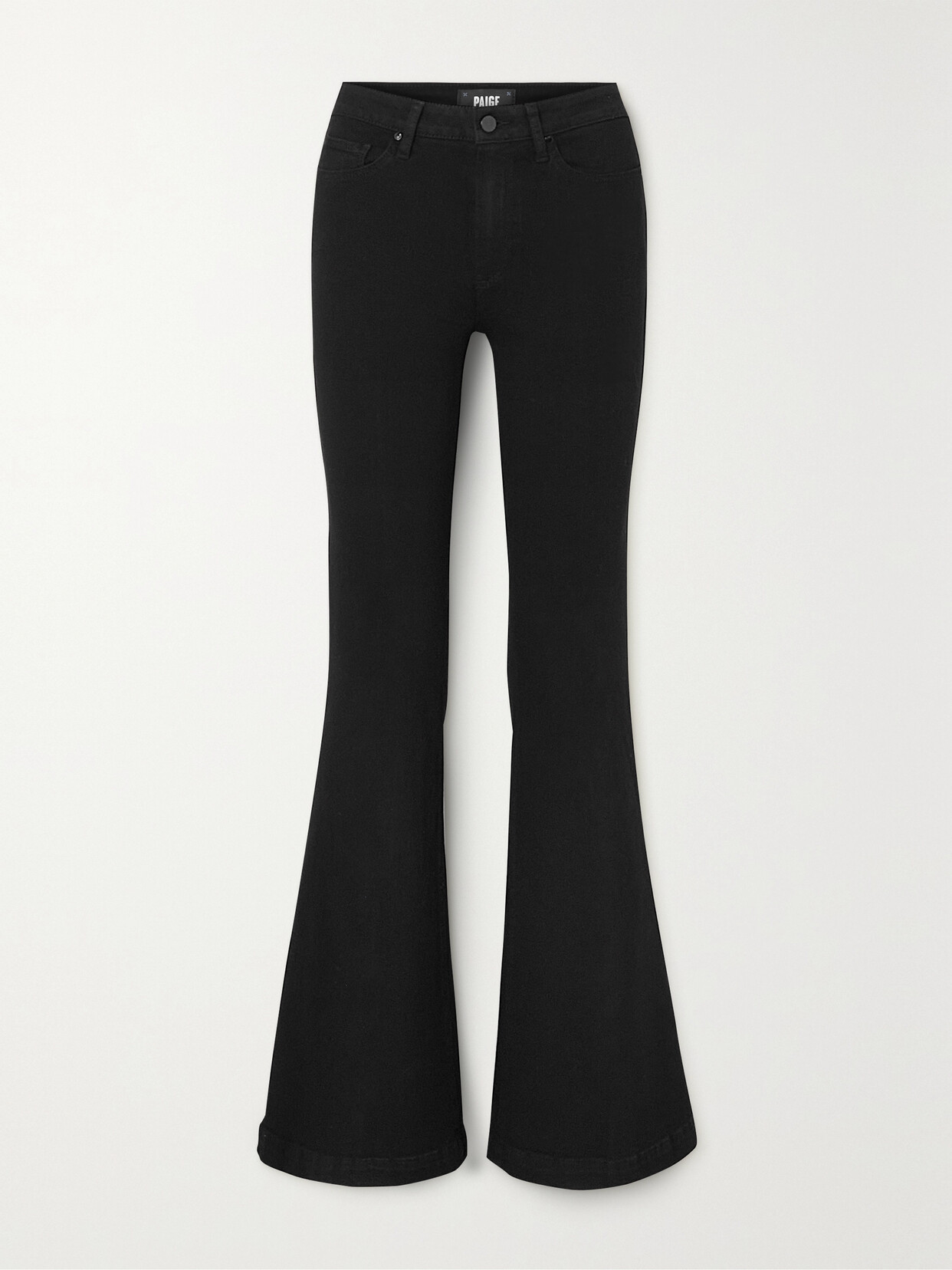 PAIGE - Genevieve High-rise Flared Jeans - Black