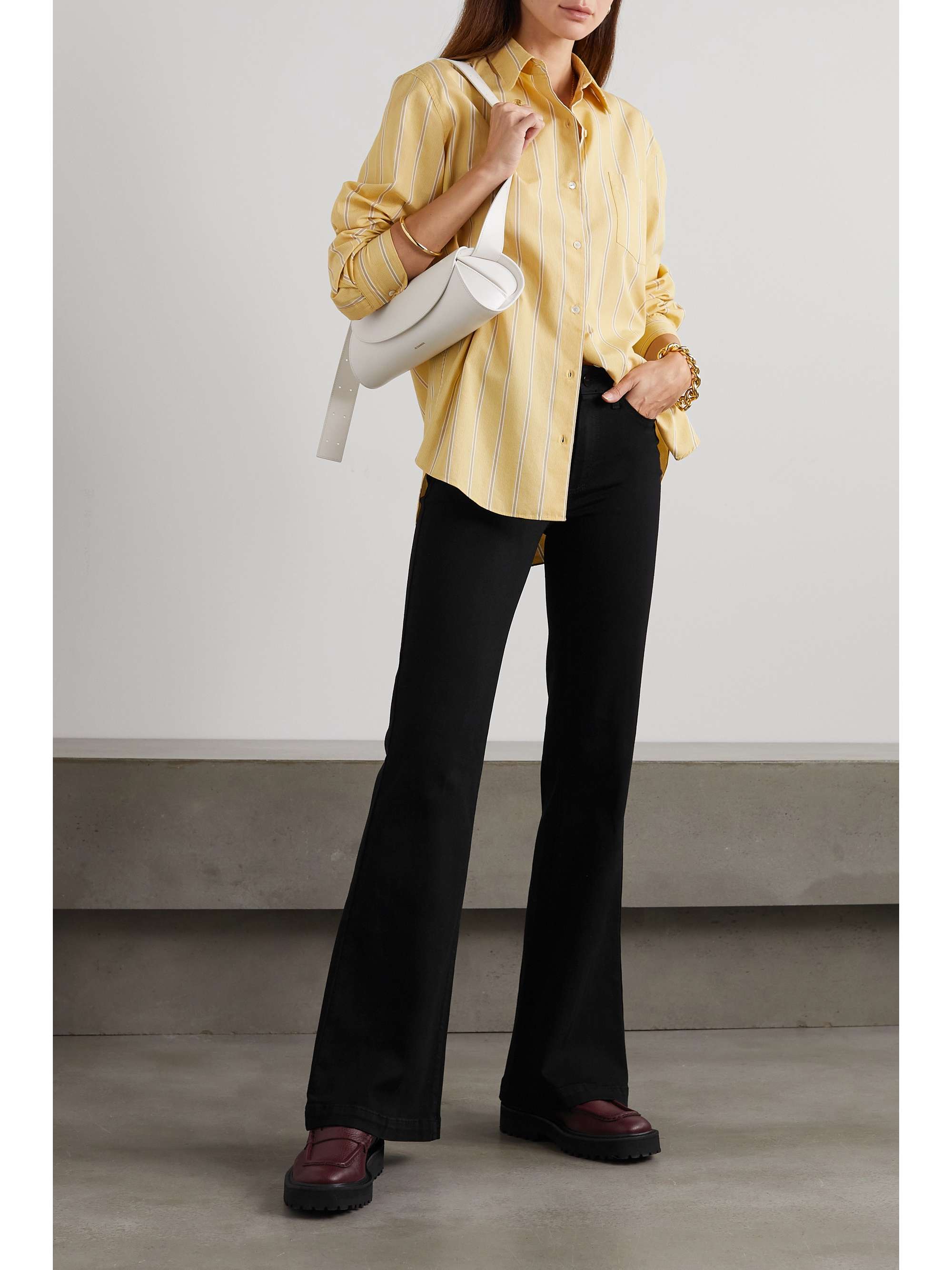 PAIGE Genevieve hoch sitzende Schlagjeans