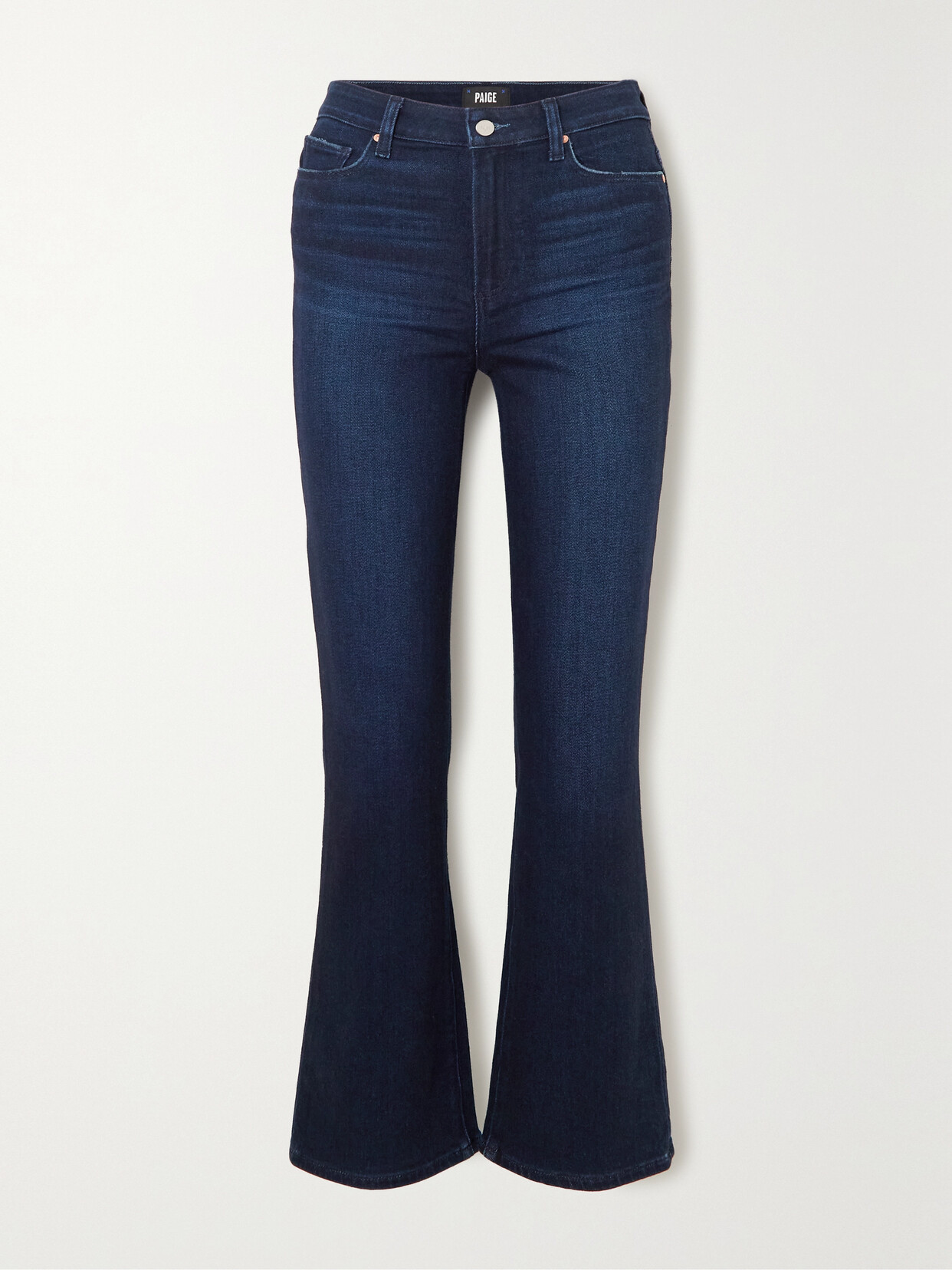 PAIGE - Claudine Cropped High-rise Flared Jeans - Blue