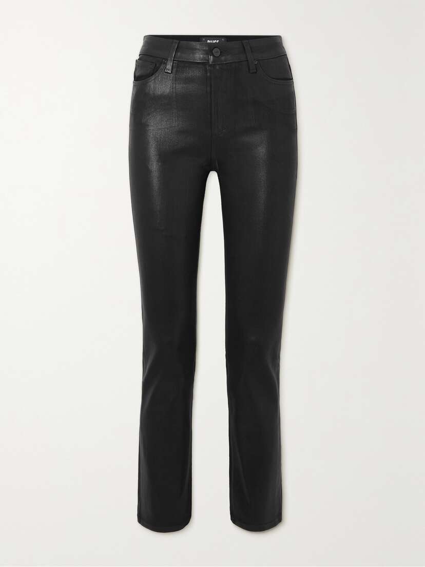 PAIGE Cindy Cropped High-rise Coated Straight-leg Jeans
