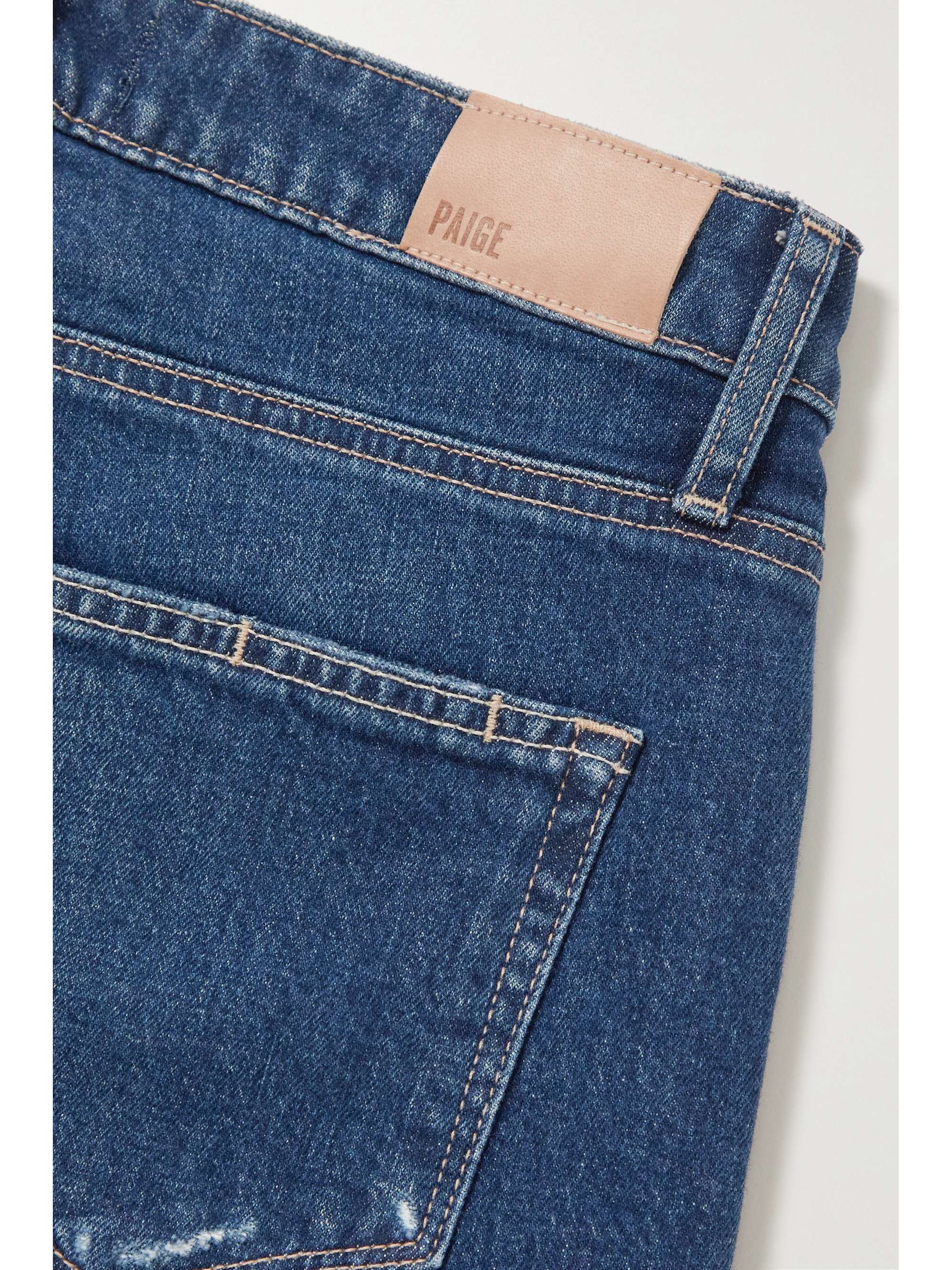 PAIGE Noella distressed high-rise straight-leg jeans