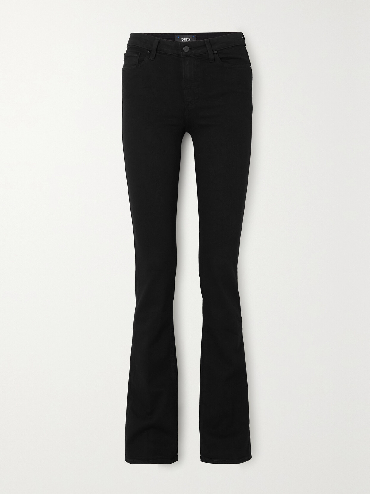 Shop Paige Manhattan High-rise Bootcut Jeans In Black