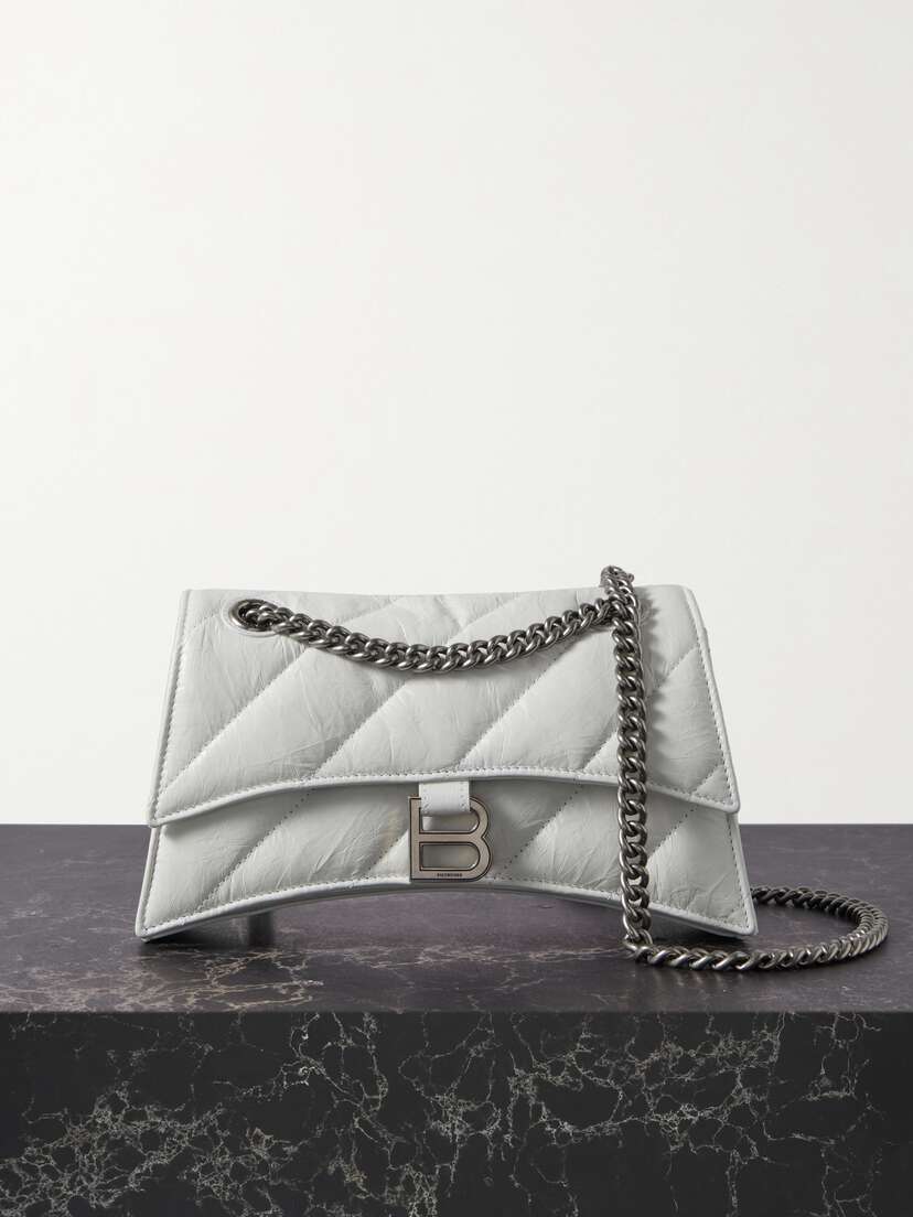 Balenciaga Crush Small Quilted Crinkled-leather Shoulder Bag